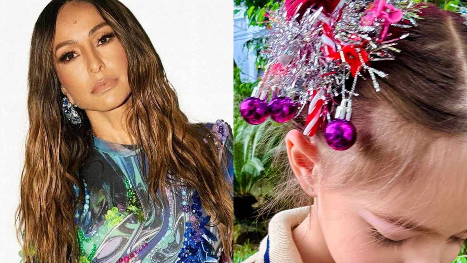 Sabrina Sato mostra cabelo maluco que fez na filha: ‘Uma mistura’