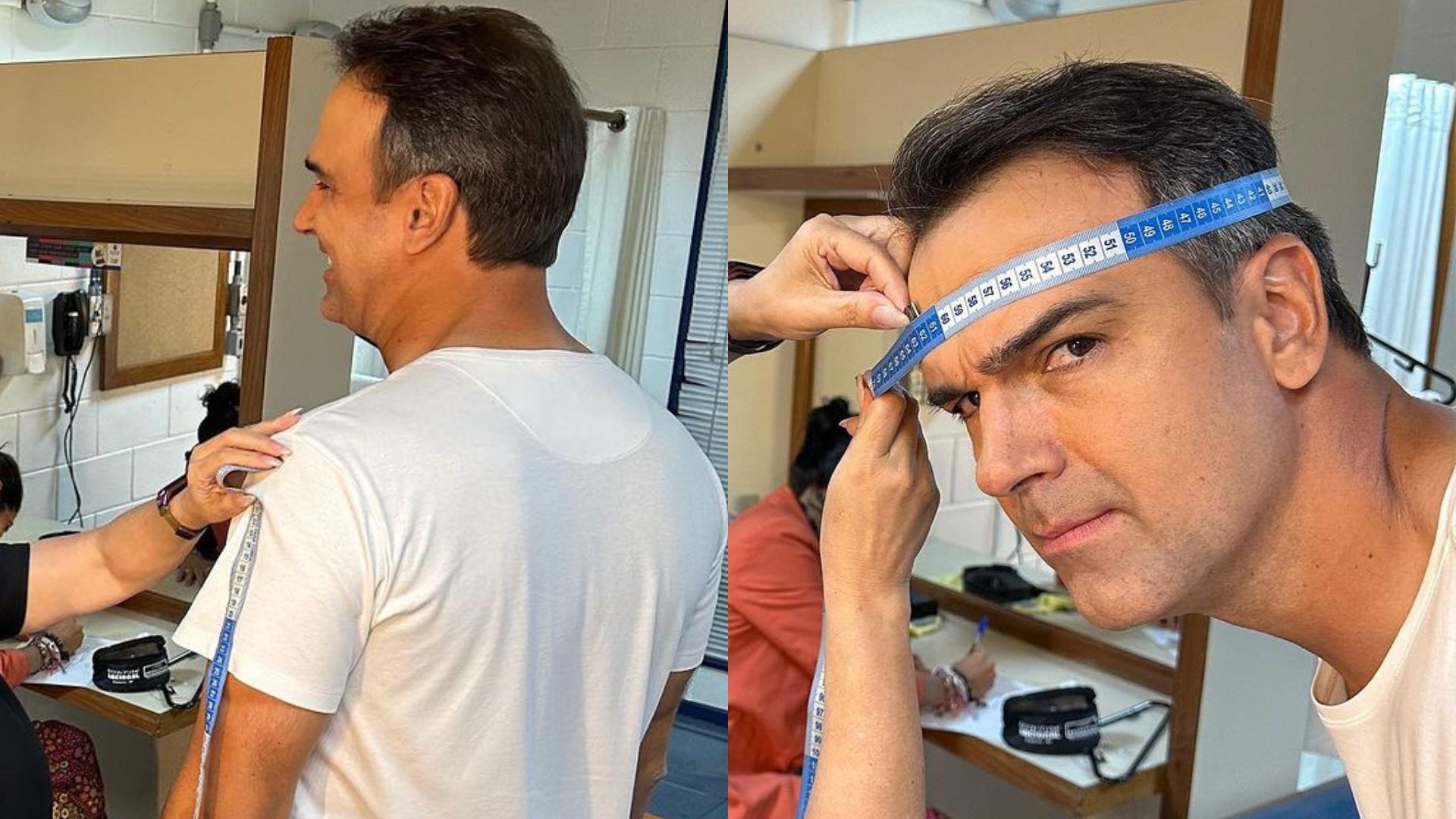 Tadeu Schmidt se diverte ao montar guarda-roupa do BBB 24: “Vem aí!”