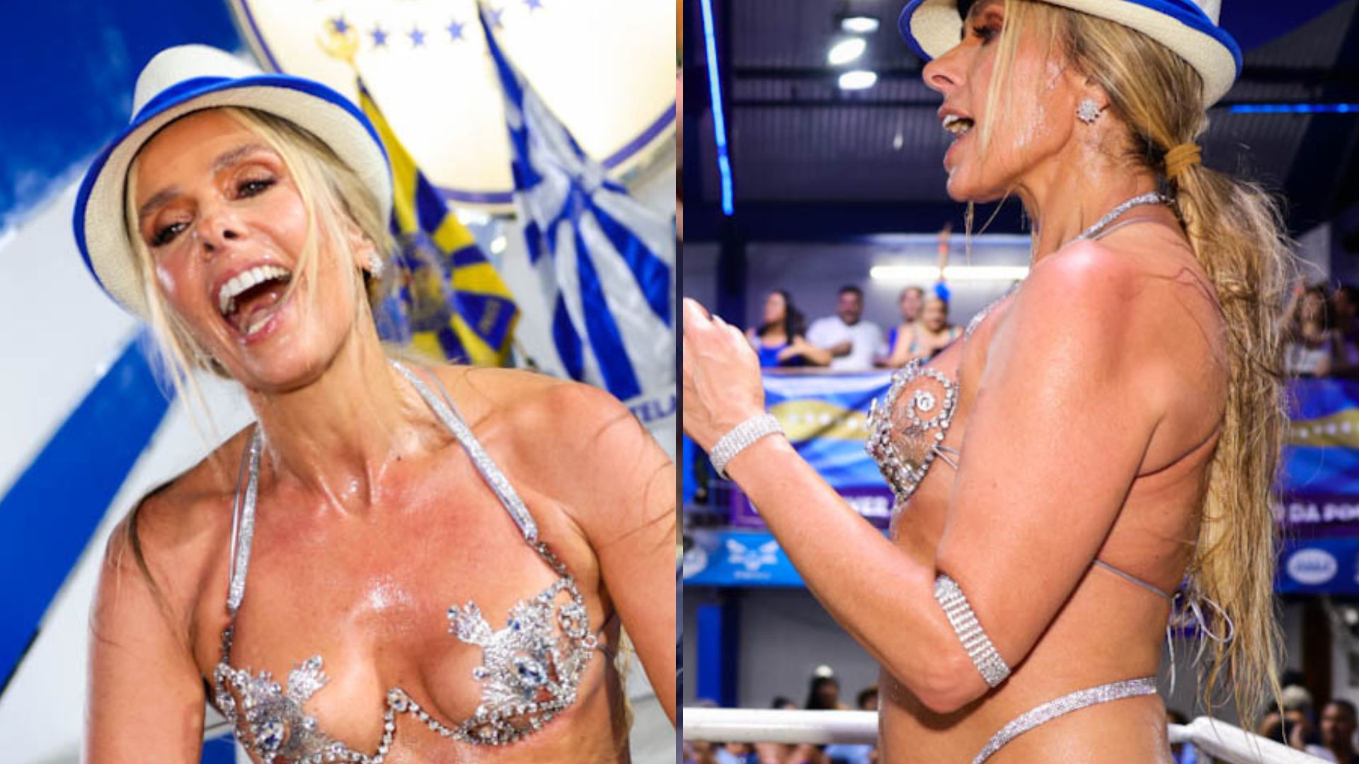 Que look é esse? Adriane Galisteu deixa a calcinha aparecer ao mostrar samba no pé