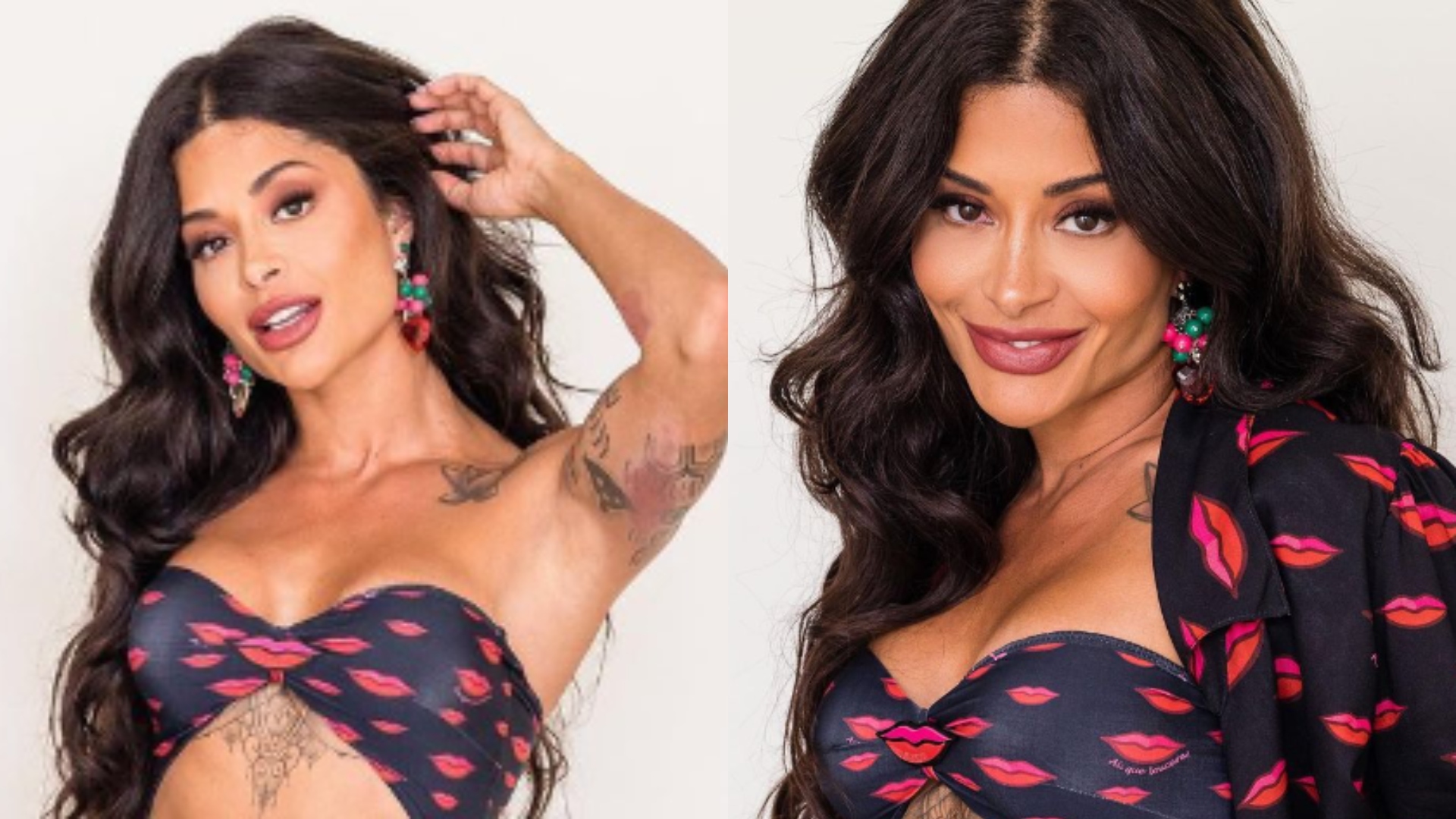 De look cavadíssimo, Aline Campos ostenta corpão ao eleger peça minúscula
