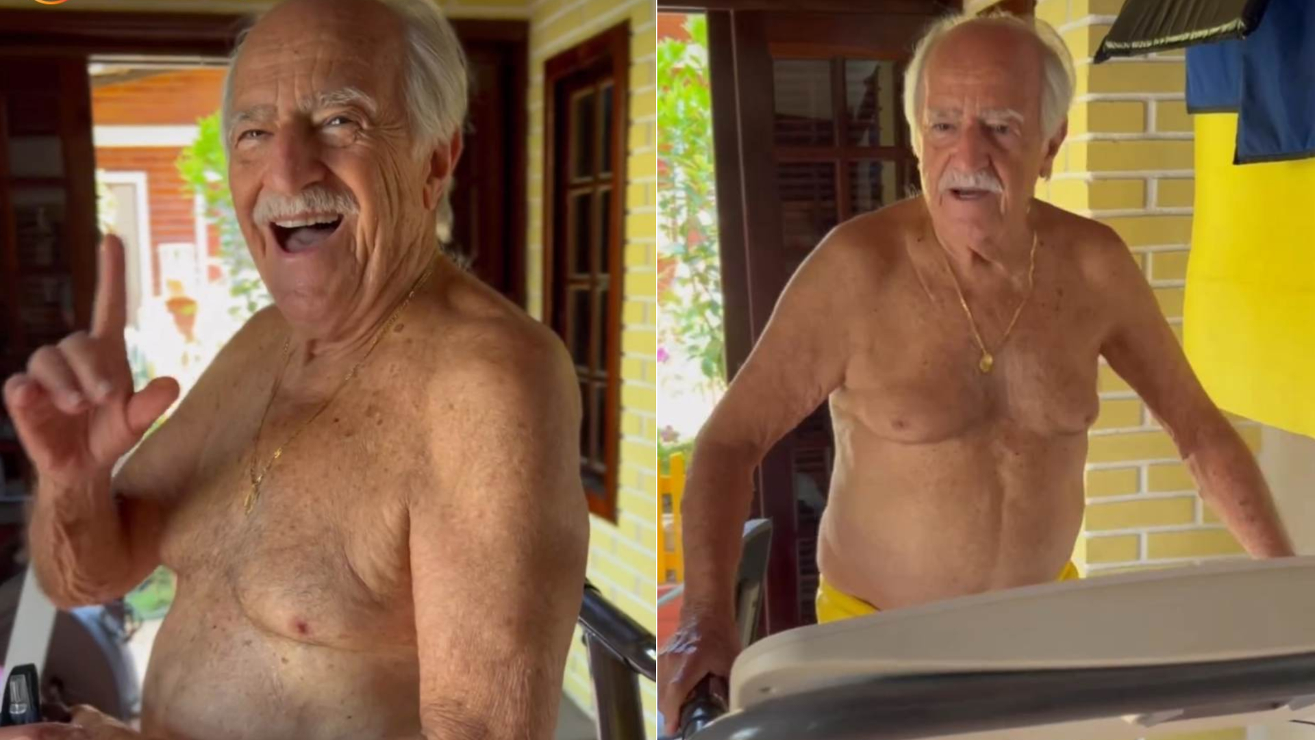 Aos 90 anos, Ary Fontoura treina de sunga e dá show de disposição: ”Demência, jamais”
