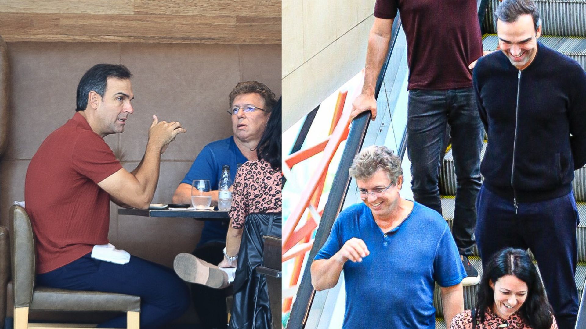 Almoço de negócios! Boninho e Tadeu Schmidt surgem com diretoria do BBB em shopping no Rio de Janeiro