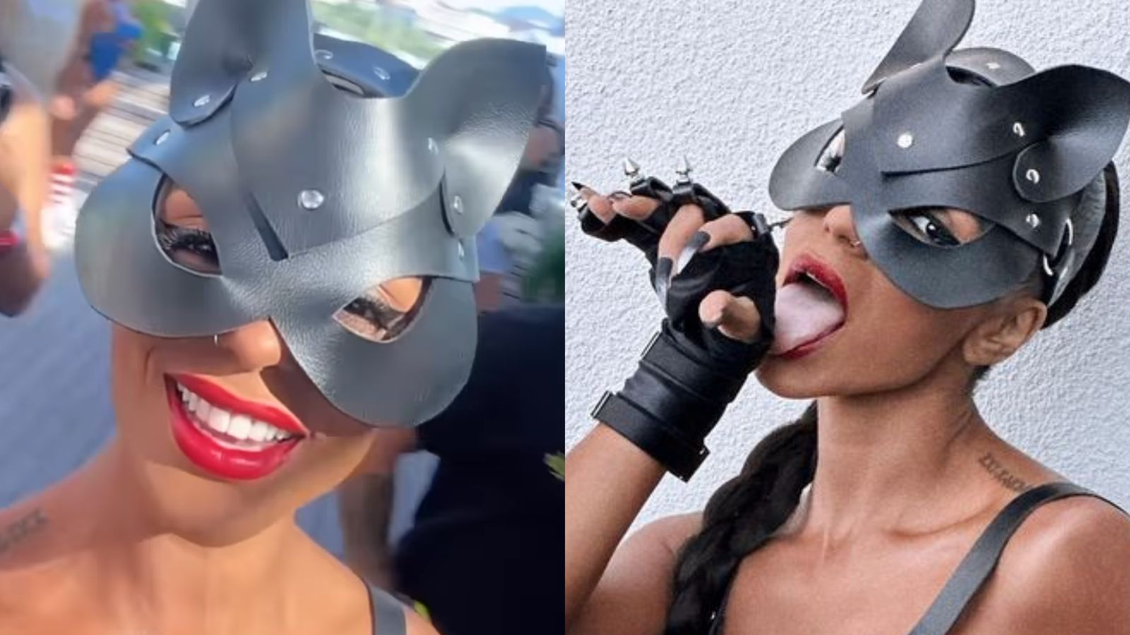 Brunna Gonçalves esbanja sensualidade com fantasia de Mulher-Gato