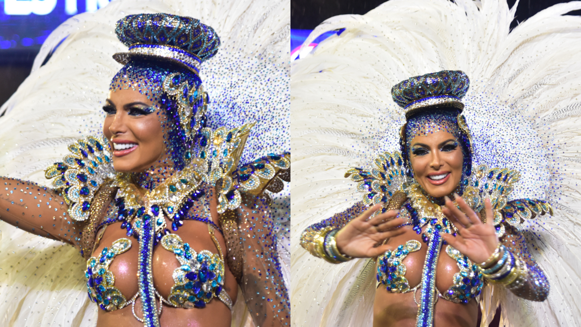 Carla Prata exibe corpão em fantasia luxuosa banhada a ouro no Carnaval de SP