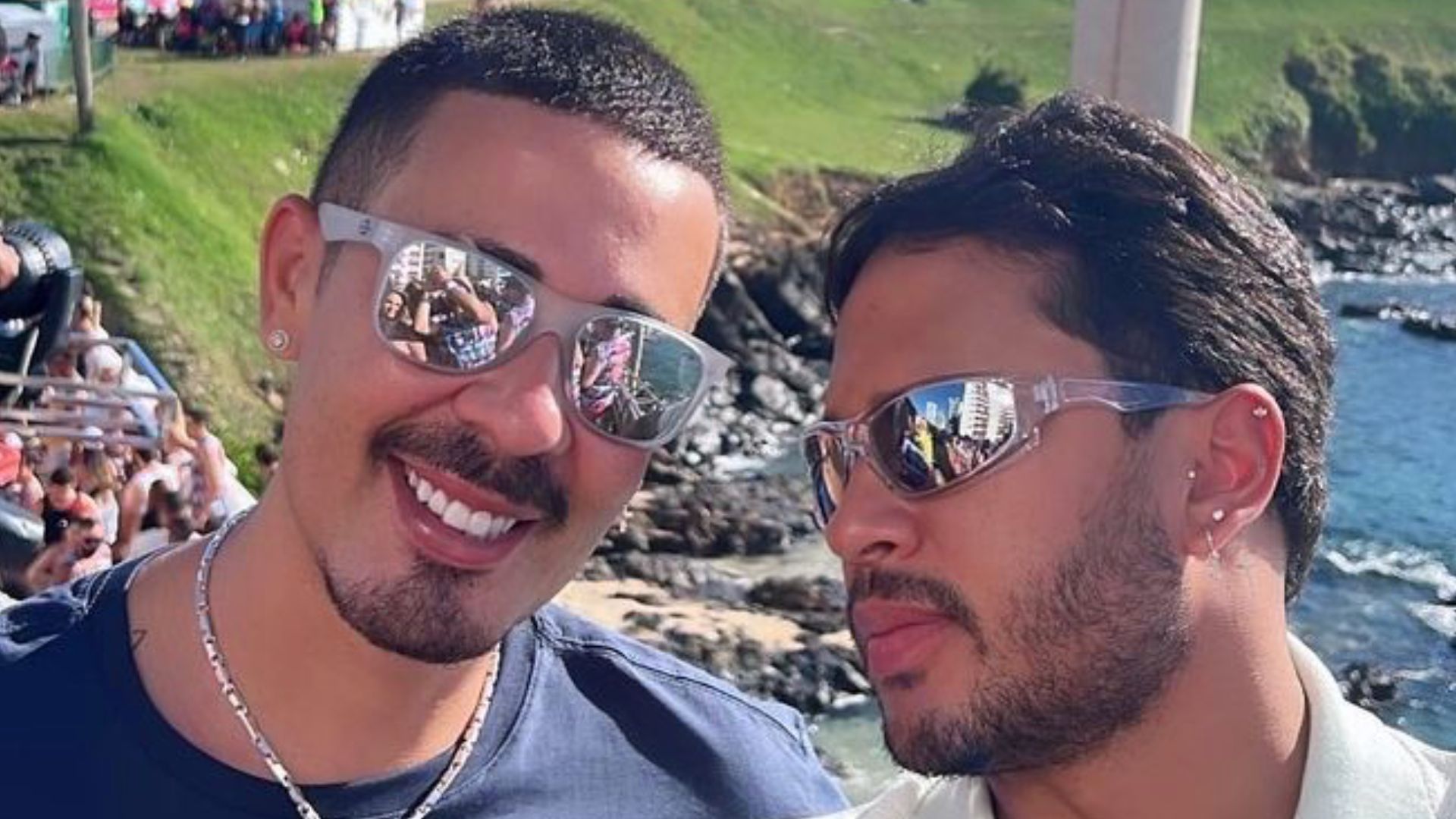 Lucas Guimarães curte Carnaval de Salvador ao lado do maridão e manda recado: “Solteiros que lutem”