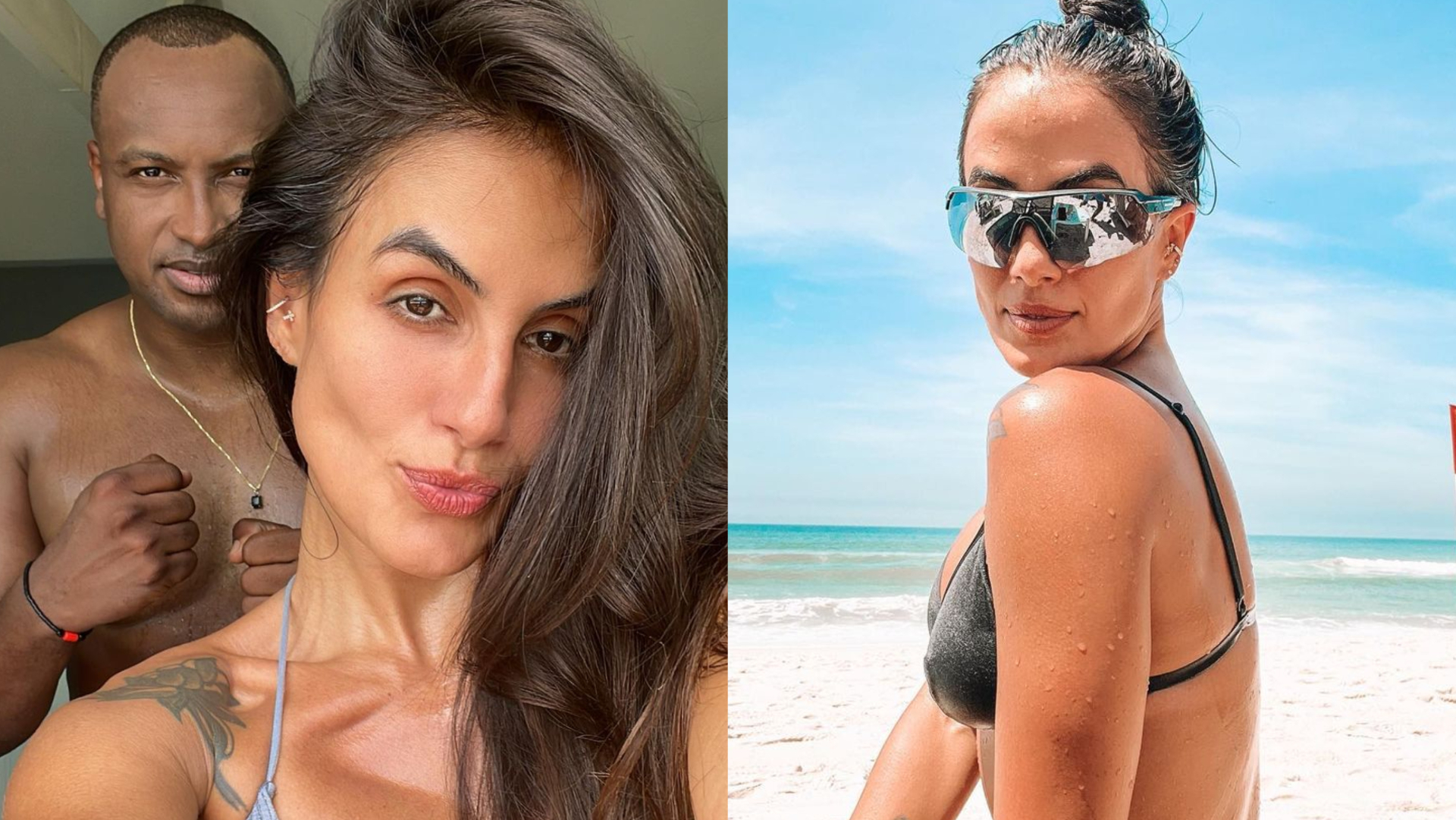 Ex-BBB Carol Peixinho curte praia no Rio, e Thiaguinho se derrete: ”Luz”