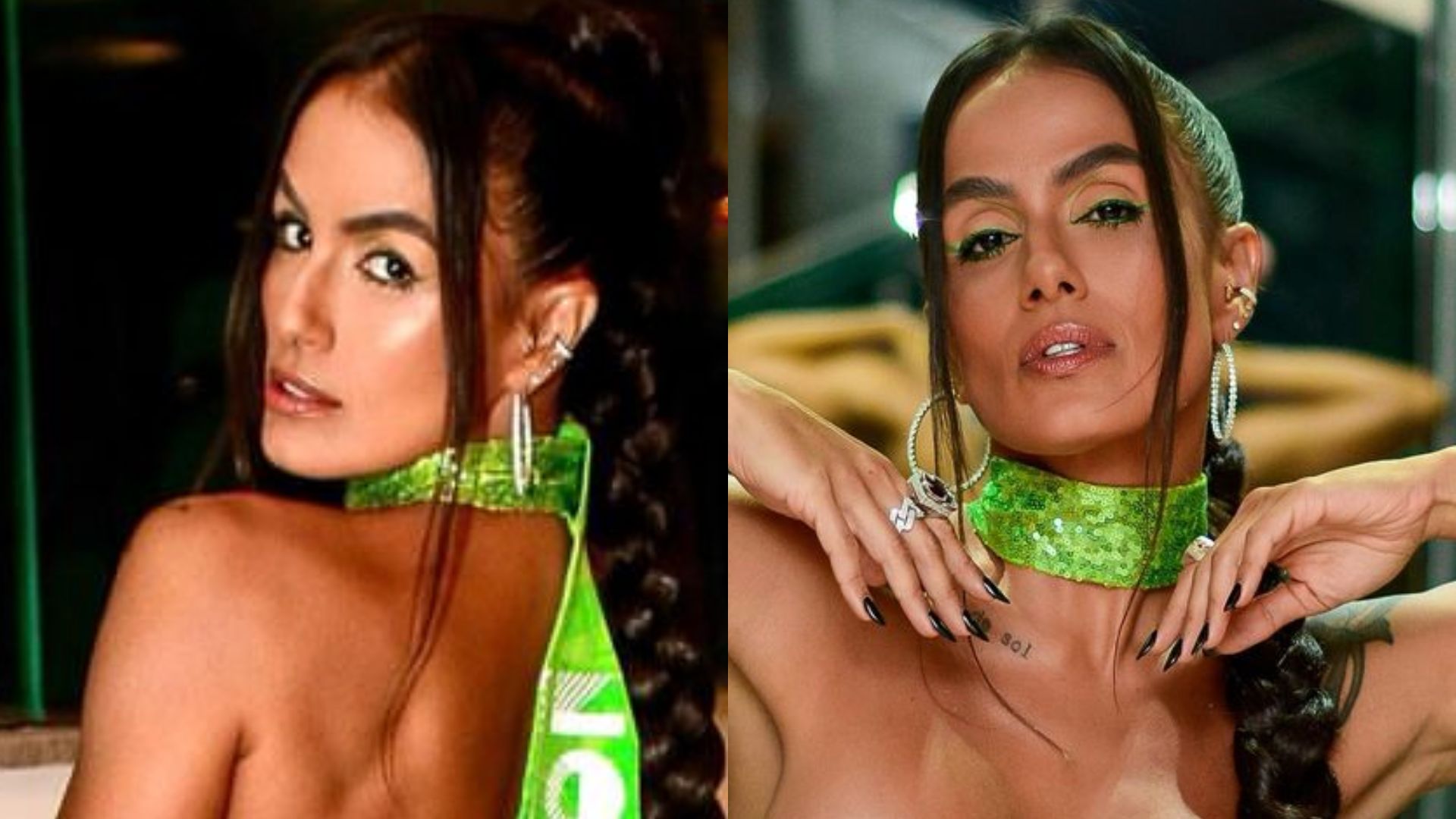 Cobrindo apenas o necessário, Carol Peixinho exibe decote generoso ao eleger microvestido