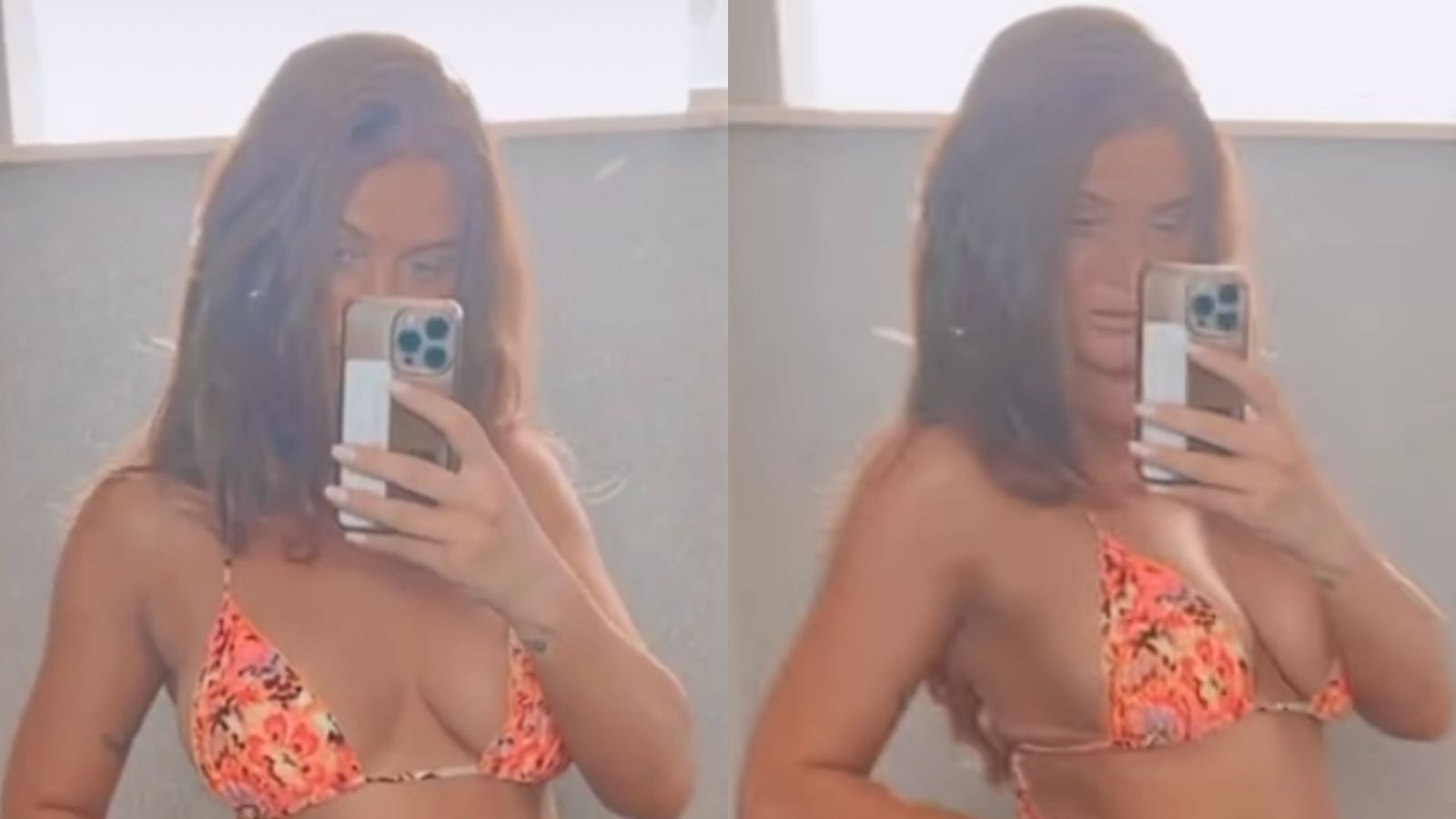 De biquíni fininho, Cintia Dicker eleva a temperatura ao exibir marquinha de bronzeado