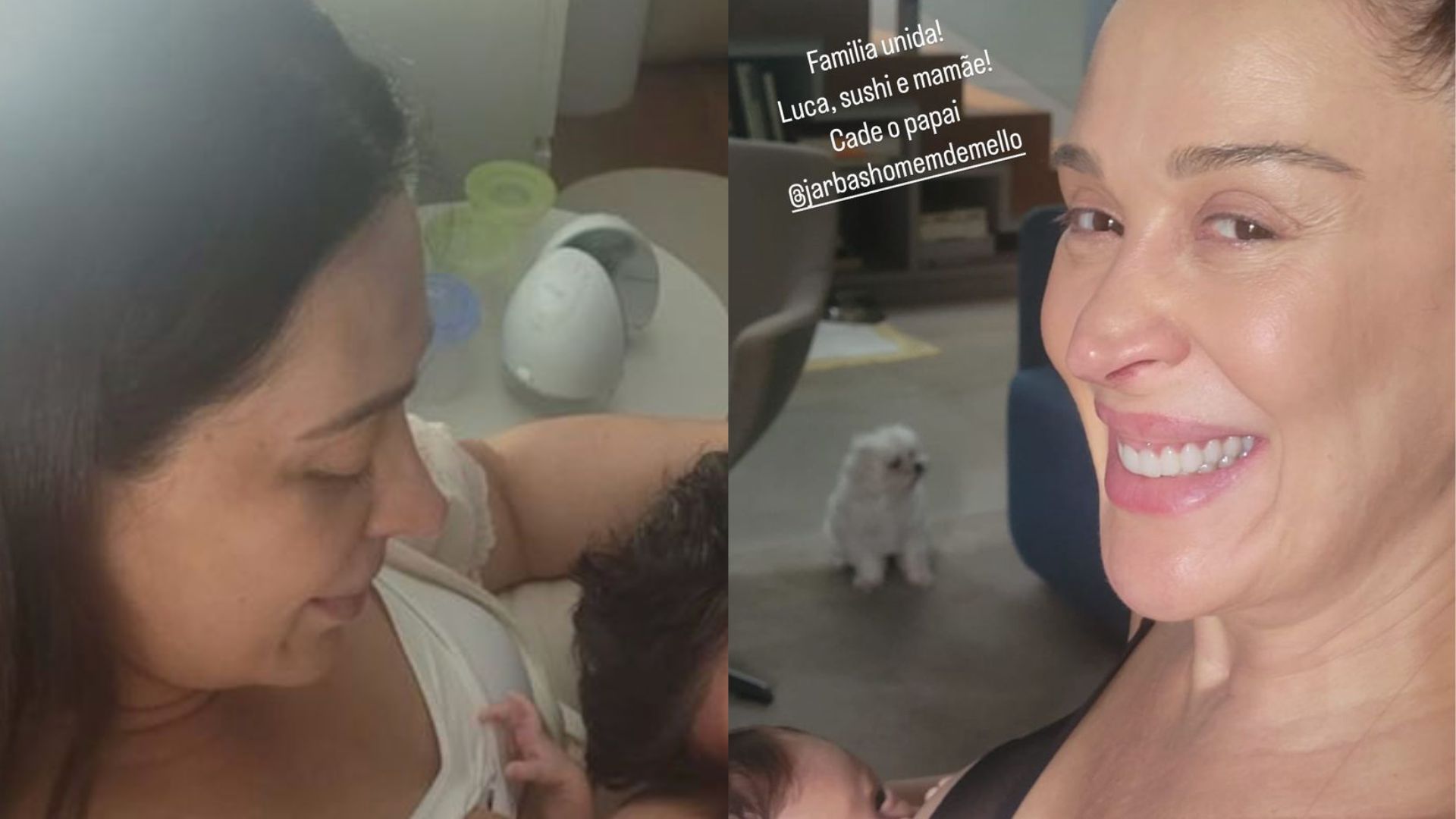 Claudia Raia se derrete ao surgir amamentando o filho ao lado do marido: “A gente faz tudo juntinhos!”