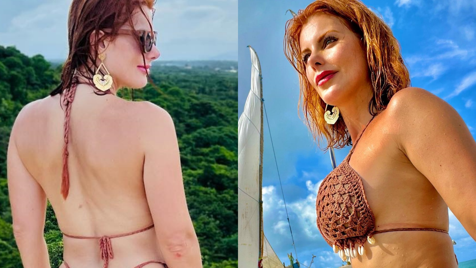 Deborah Albuquerque chama atenção ao ostentar bumbum perfeito em cliques de biquíni