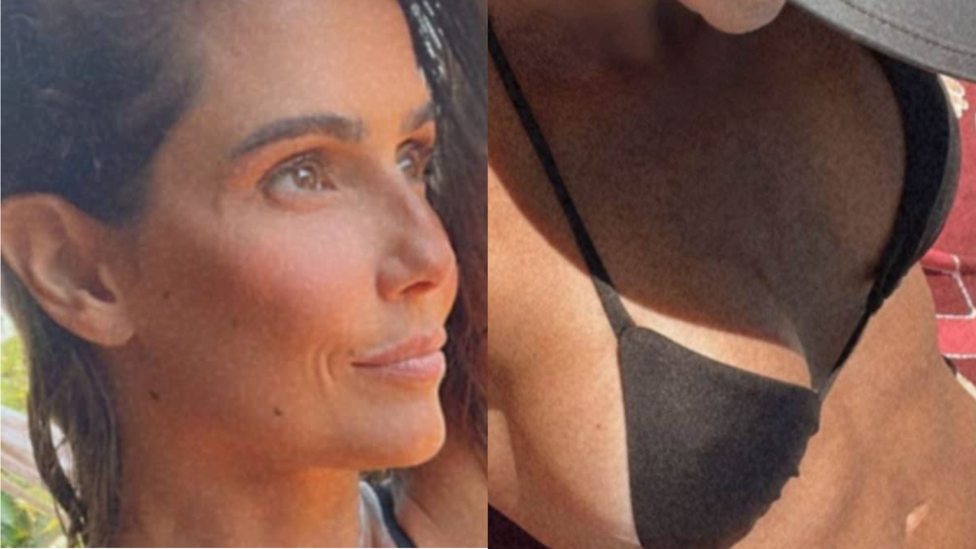 De biquíni mínimo, Deborah Secco ostenta barriga chapada ao tomar sol
