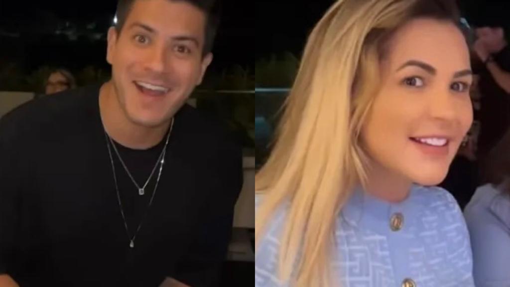 Deolane Bezerra e Arthur Aguiar aproveitam festa juntos após negarem affair