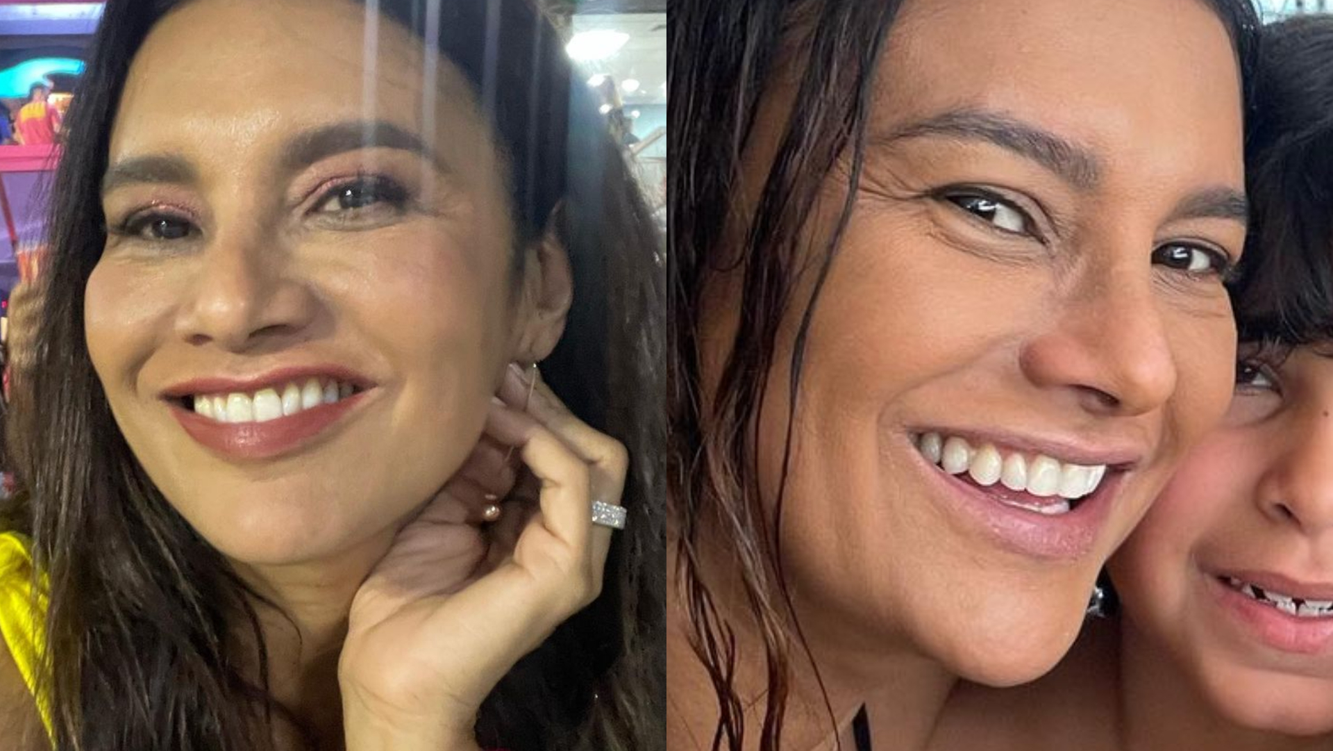 Dira Paes surge em foto rara com os filhos e a mãe e semelhança impressiona: ”Parece muito”