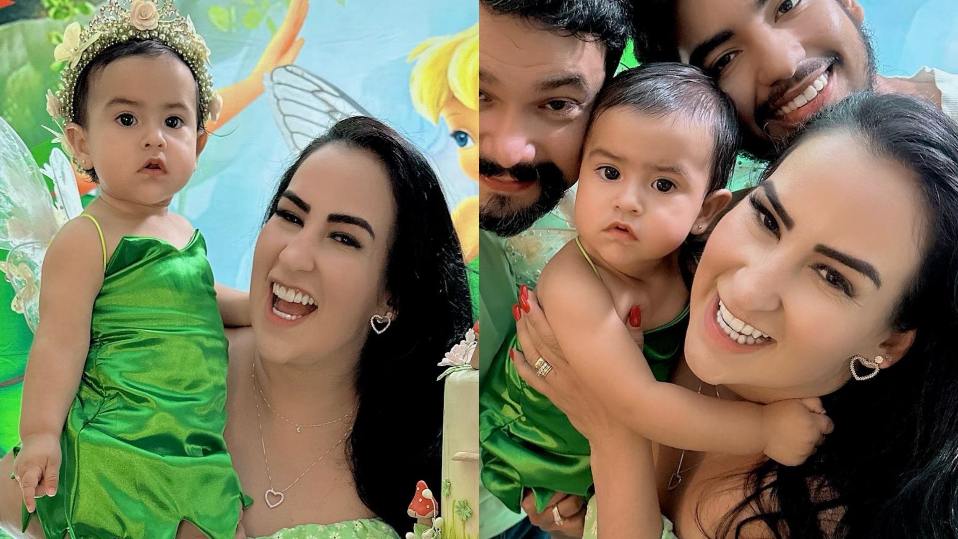 Ao lado da família, Fabiola Gadelha comemora o décimo mês da filha com festa temática: “Nossa fadinha”
