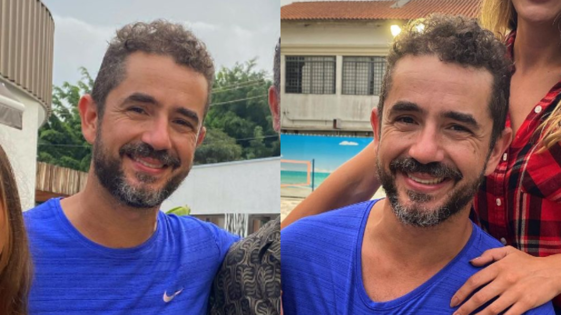 Felipe Andreoli comemora aniversário atrasado ao lado de Rafa Brites e Marco Luque