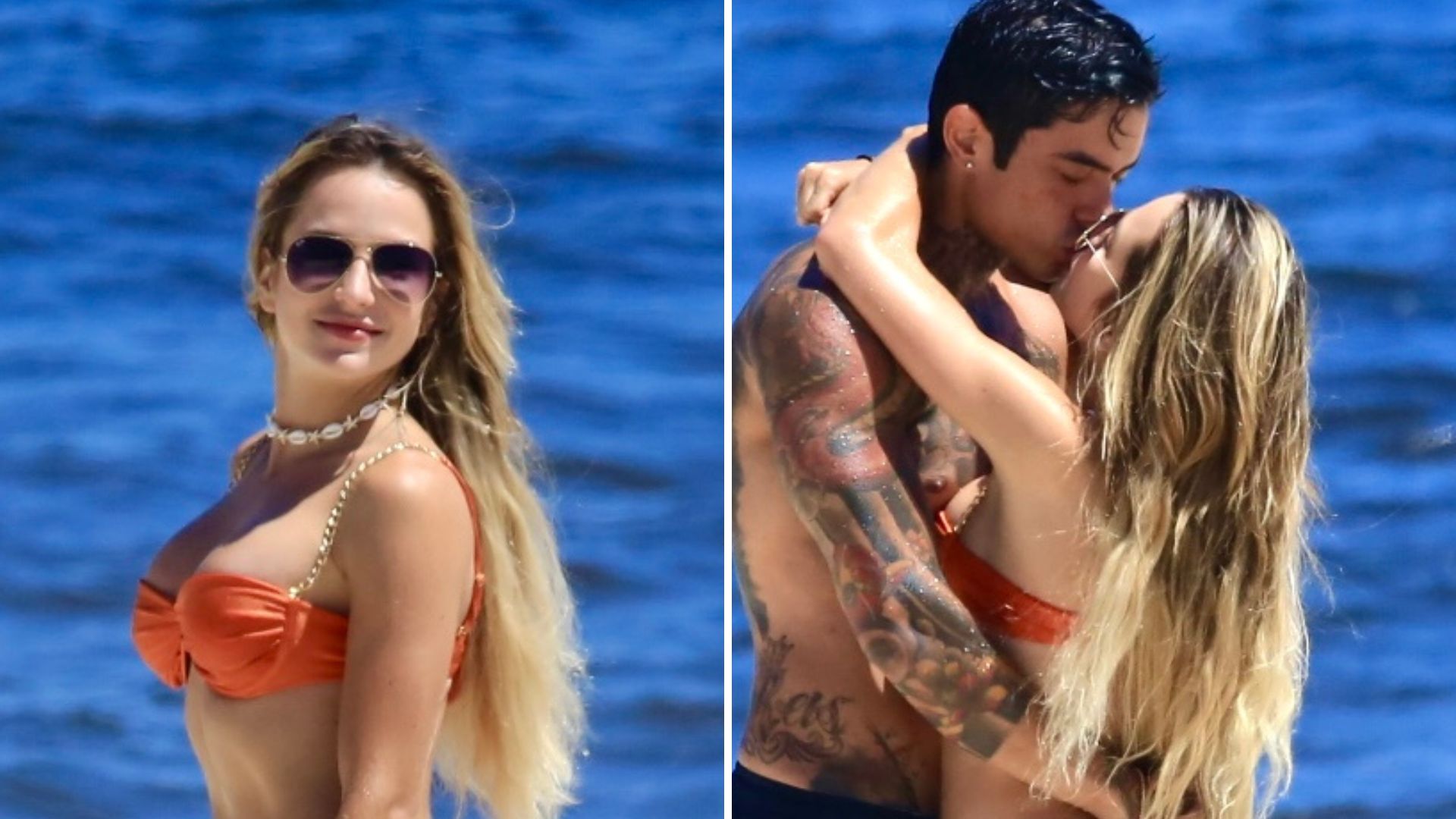 De fio-dental, Gabi Martins ganha ‘mão boba’ do namorado em momento quente na praia