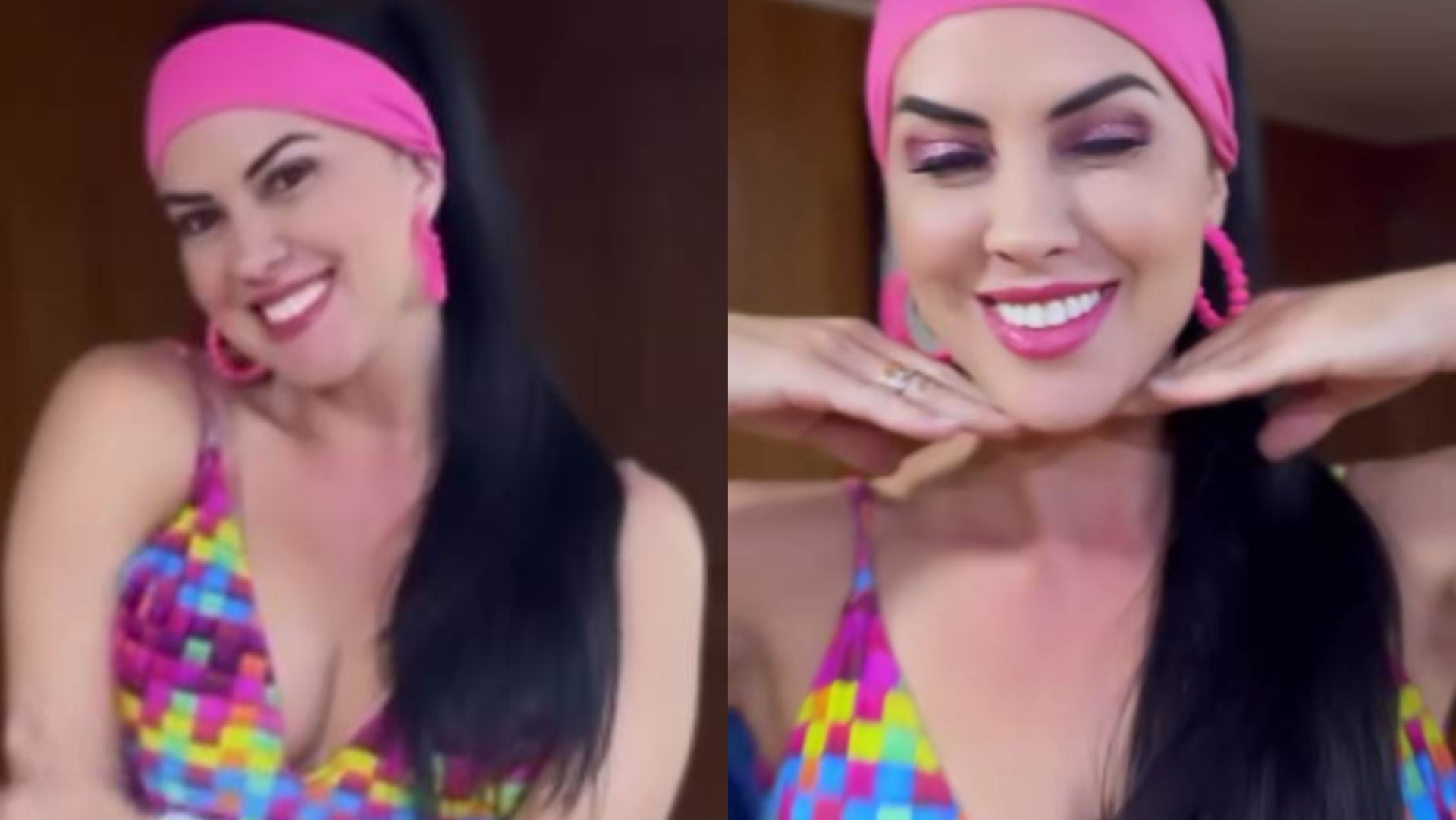 Graciele Lacerda coloca maiô em cima de calça e divide opiniões: ”Nada a ver”