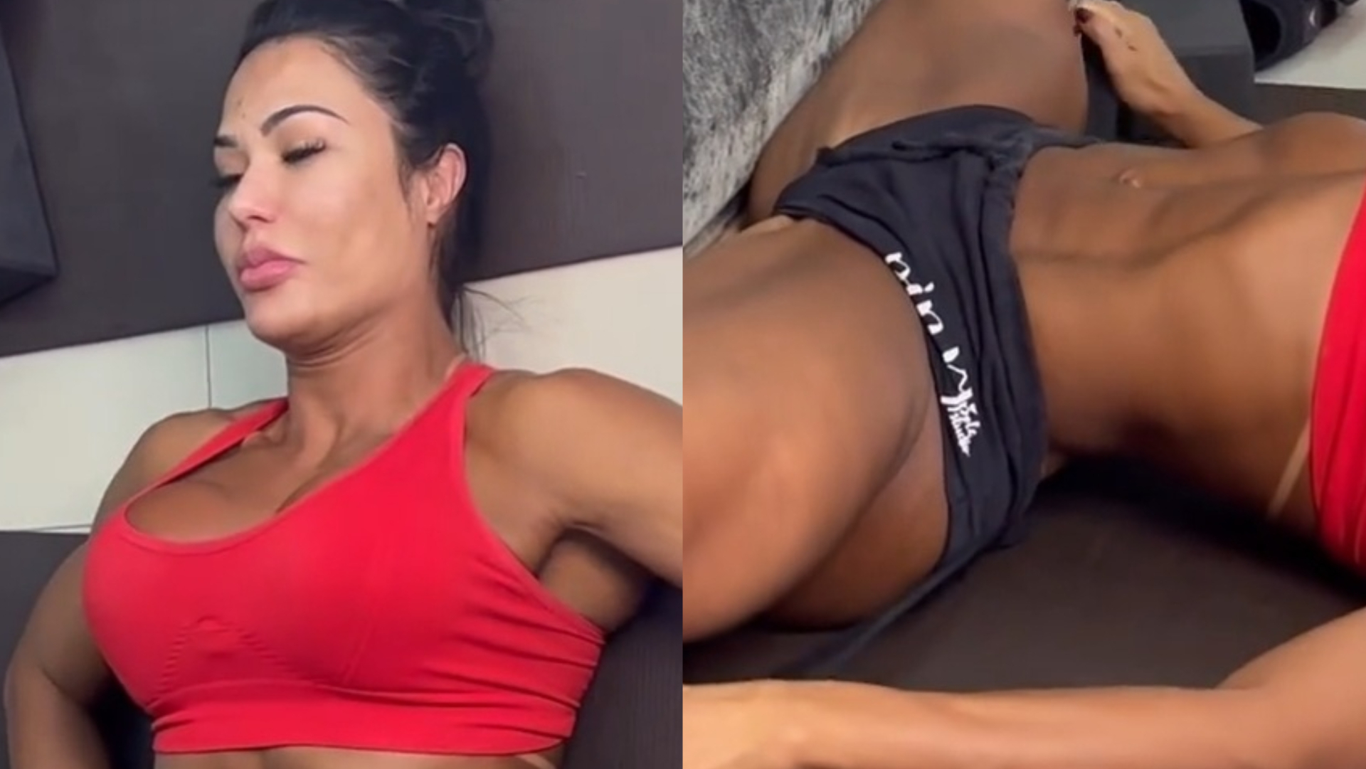 Gracyanne Barbosa escancara as pernas na parede e choca: ”Ajuda com a mão”