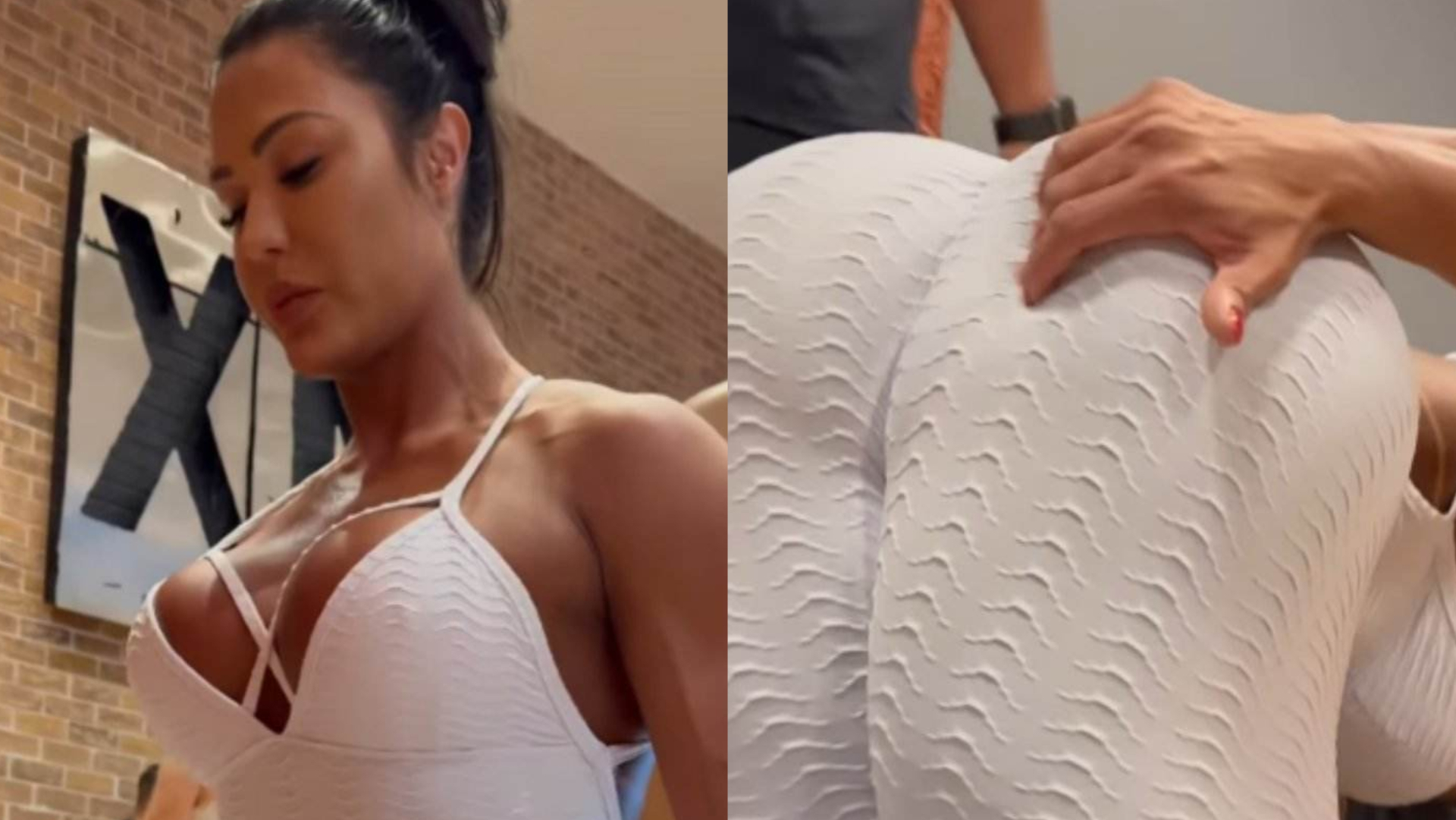 Sem nada por baixo, Gracyanne Barbosa treina glúteos usando macacão branco: ”Queimou”