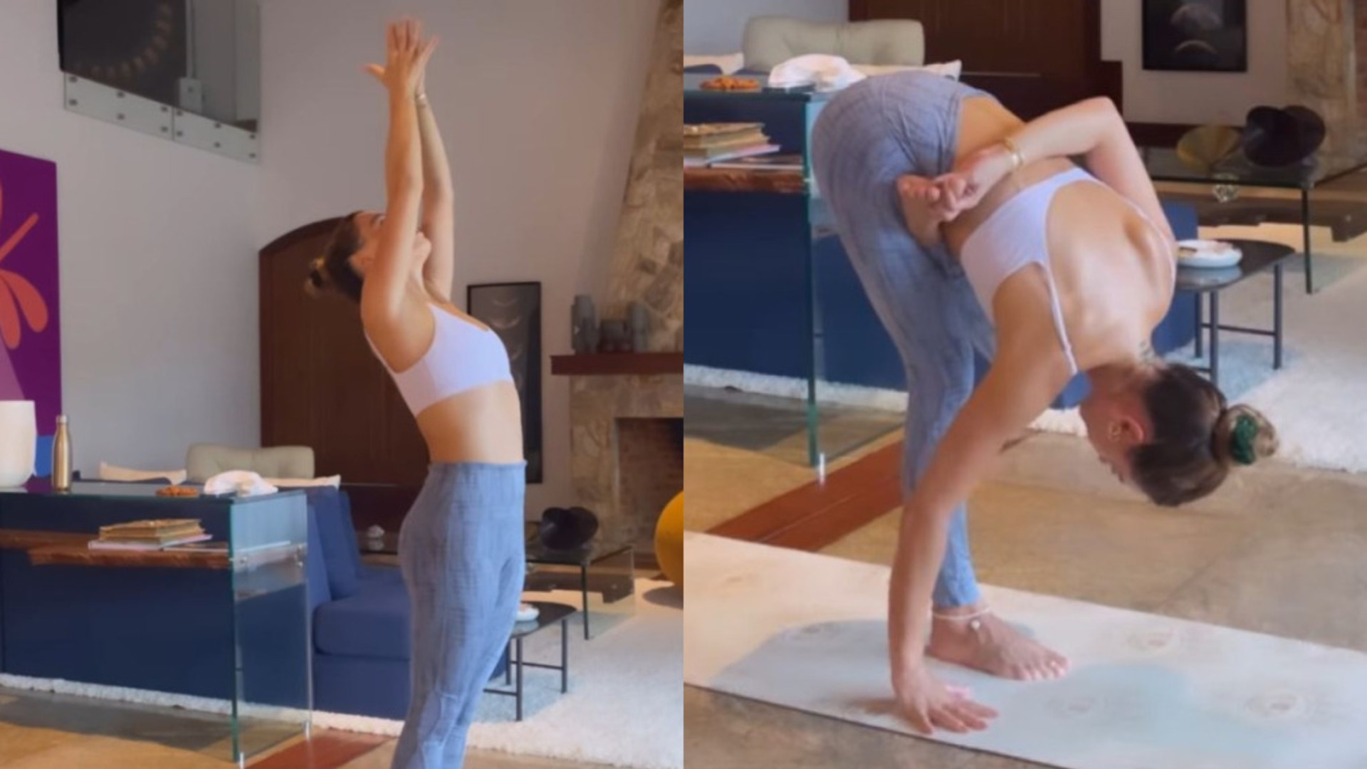 Isis Valverde esbanja beleza e flexibilidade ao compartilhar seu treino de yoga