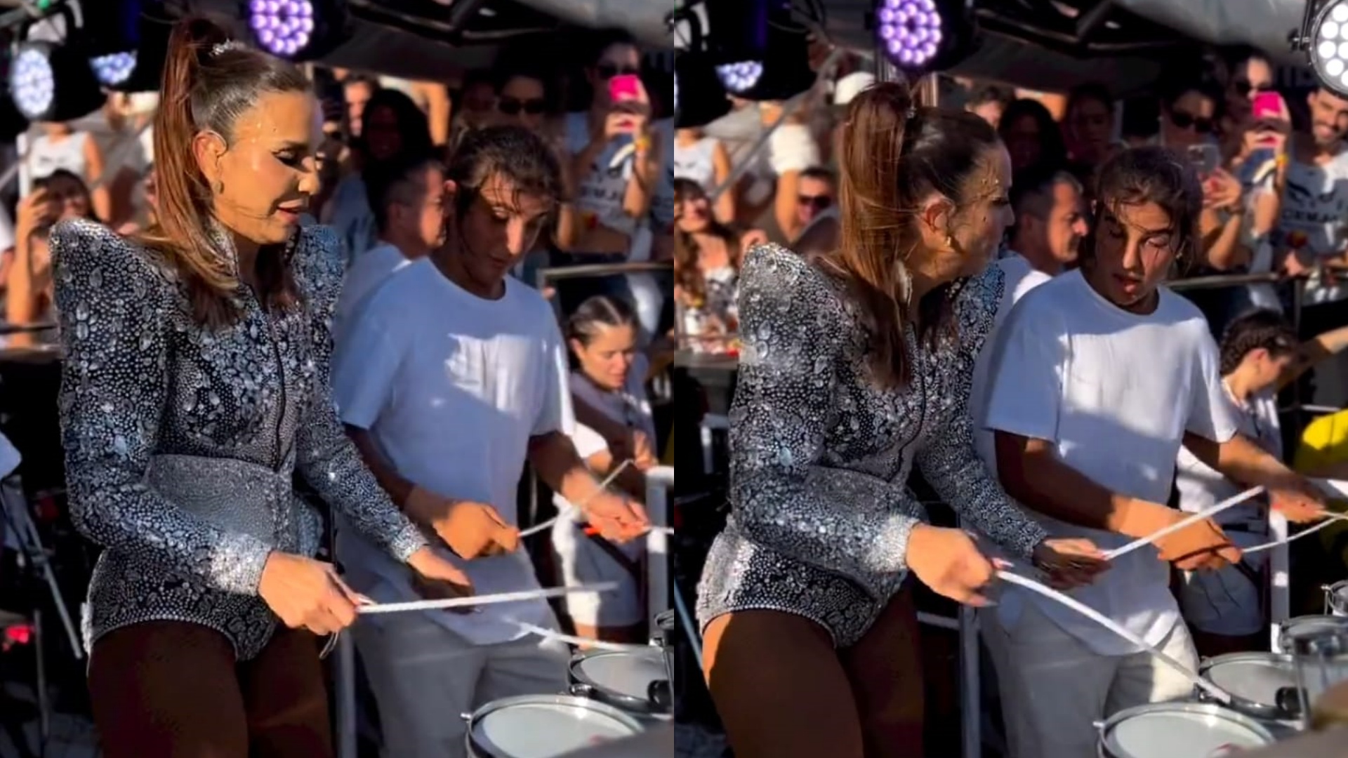 Ivete Sangalo impressiona ao tocar percussão ao lado do filho: “Que vibe”