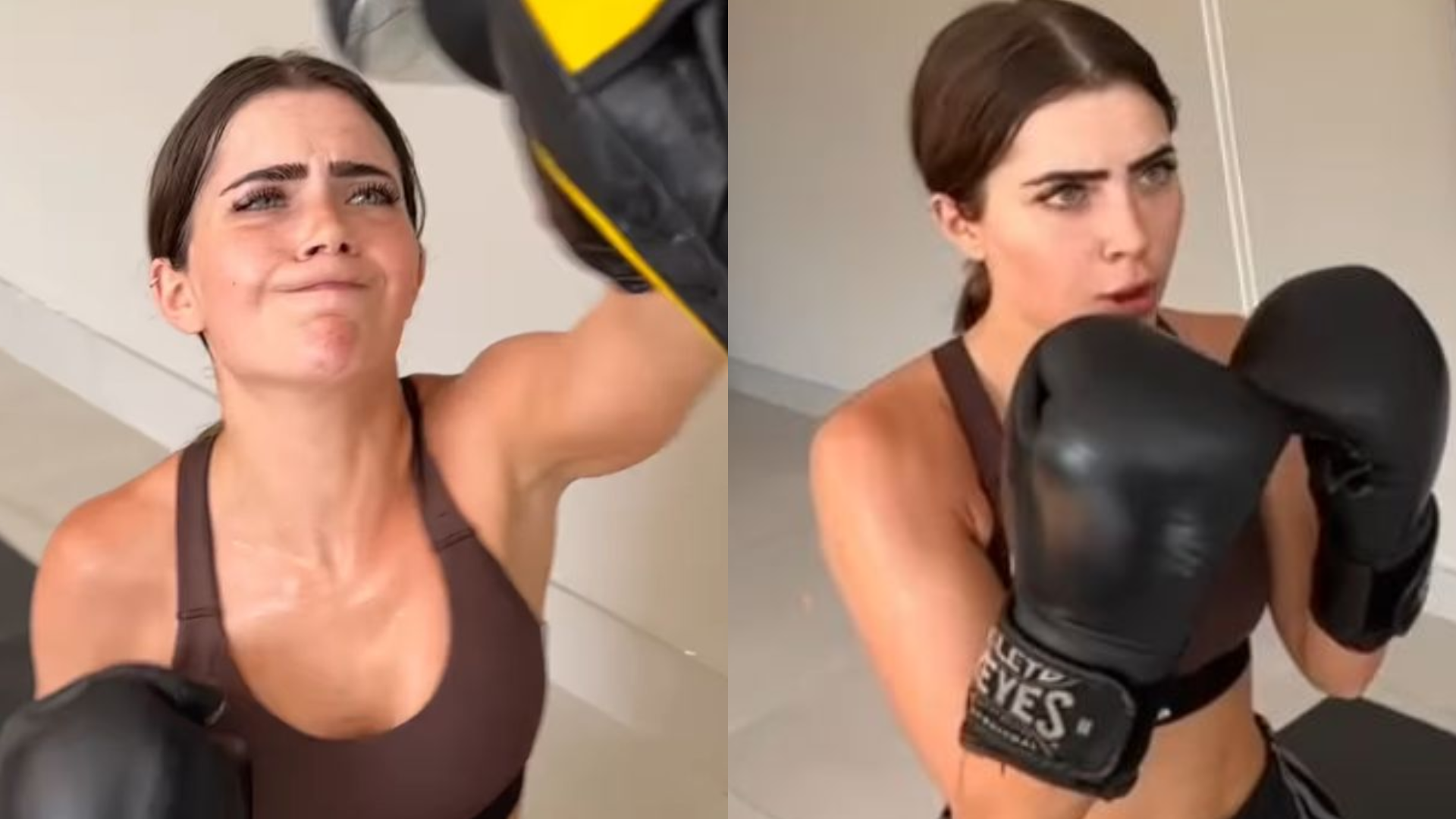 De top e shortinho, Jade Picon exibe boa forma em treino de boxe