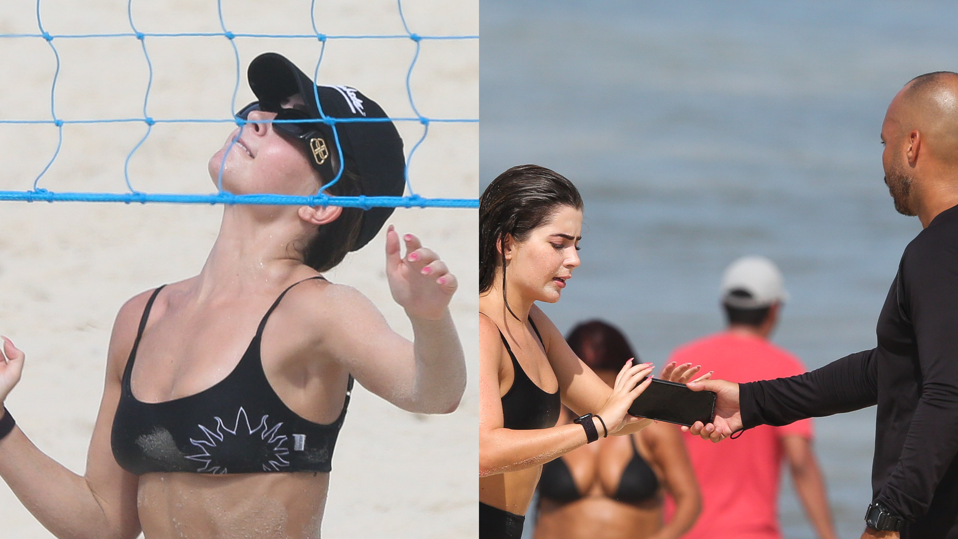 Após reencontro com Paulo André, Jade Picon treina na praia acompanhada por segurança