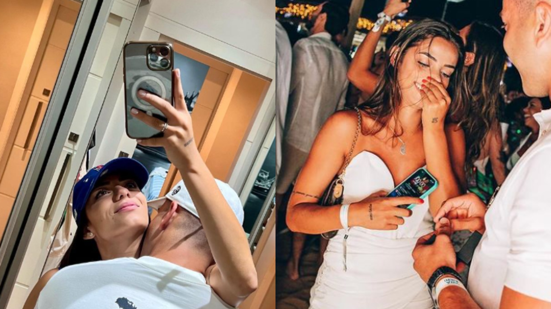 Keyt Alves, gêmea de Key do BBB23, posa ao lado de noivo jogador do Palmeiras
