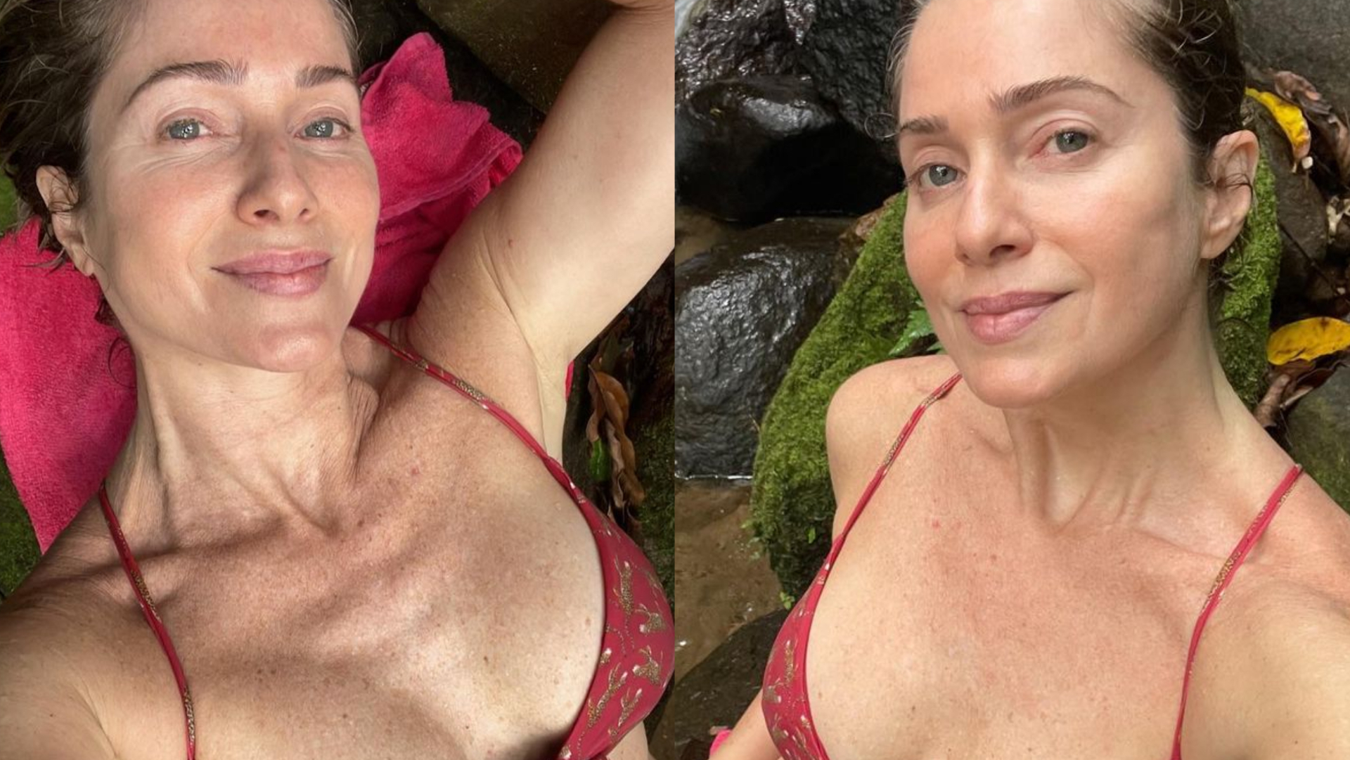 Aos 49 anos, Leticia Spiller exibe corpo mega seco em fotos de biquíni: ”Sem filtro”