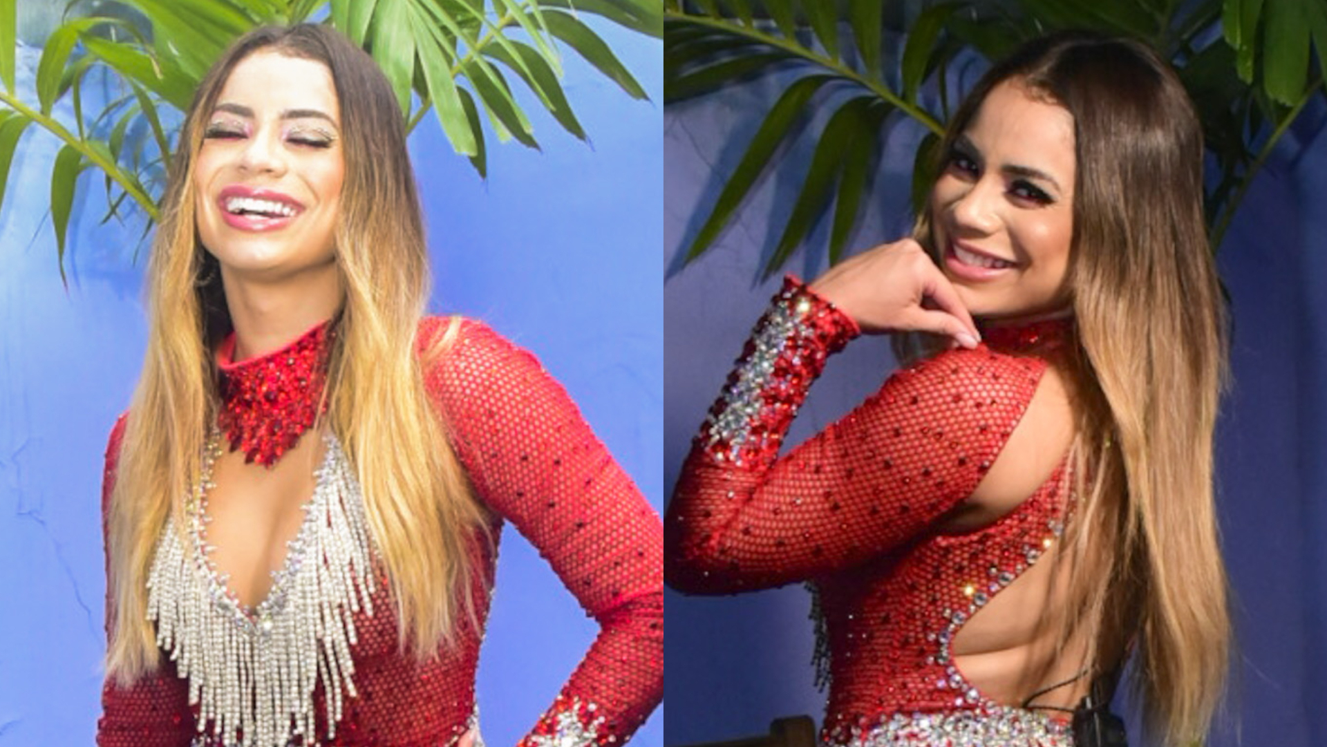 Lexa empina o bumbum ao exibir look decotado e com transparência para Bloco da Pocah