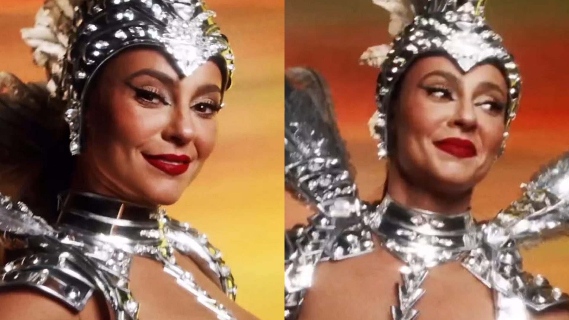 Com fantasia ousada, Paolla Oliveira cobre só o necessário para desfilar como rainha de bateria
