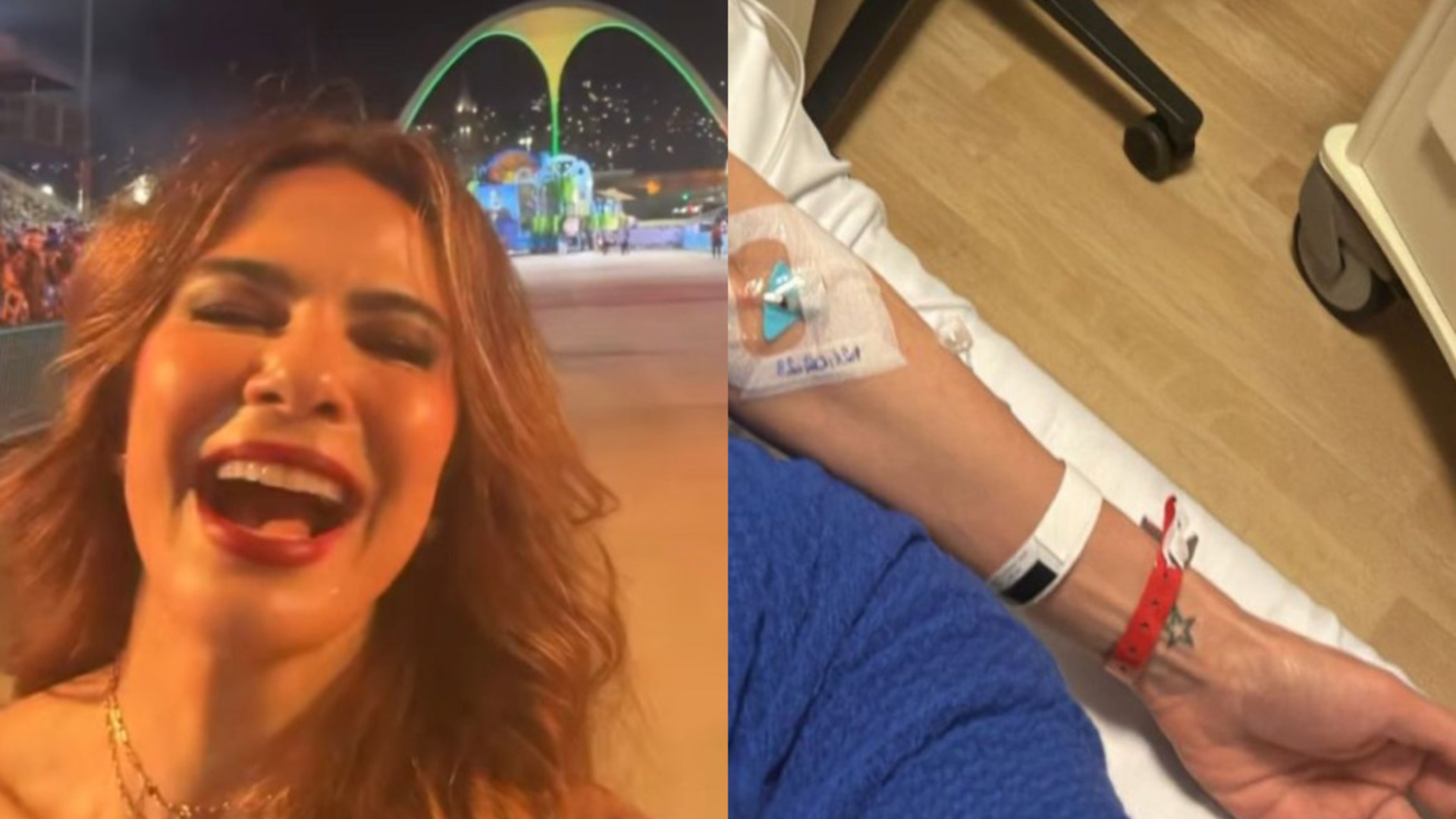 Após curtir Carnaval se recuperando de cirurgia, Luciana Gimenez surge tomando soro