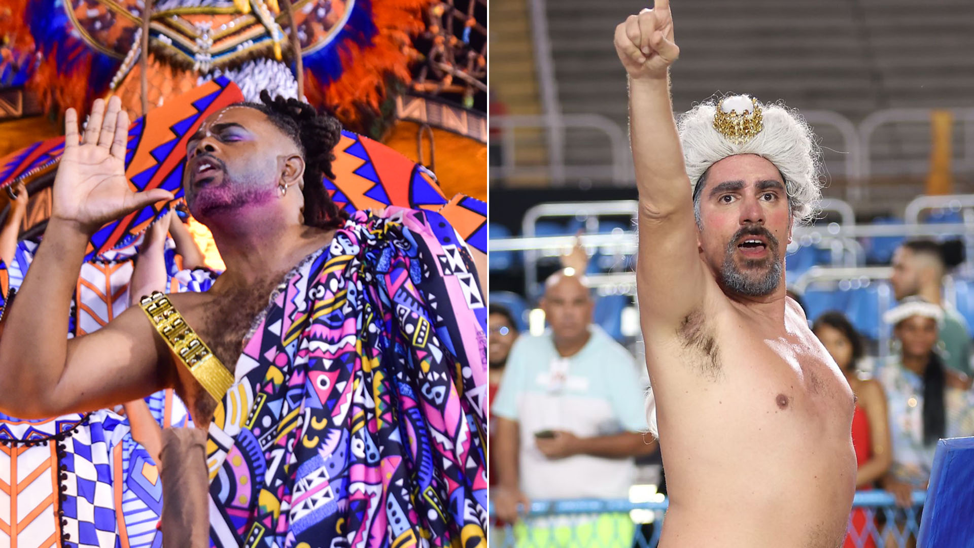 Manoel Soares e Marcelo Adnet desfilam em escolas de samba no carnaval de 2023