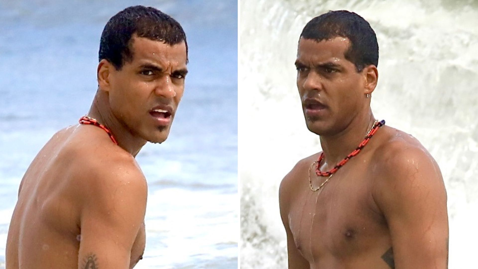 Que saúde! Marcello Melo Jr mergulha de bermudinha sem cueca e marca o corpaço