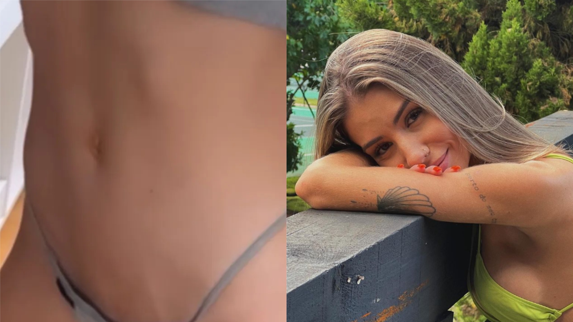 Maria Lina ostenta barriga negativa ao conferir silhueta no espelho: ‘Estou vendo uma barriguinha definida?’