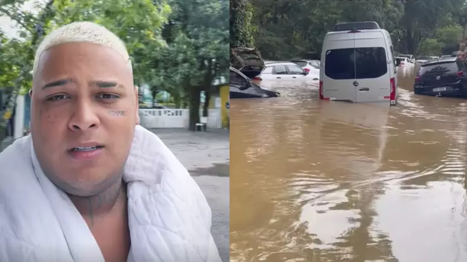 Cantor do hit ‘Tubarão Te Amo’ perde van em enchente e enfrenta perrengue