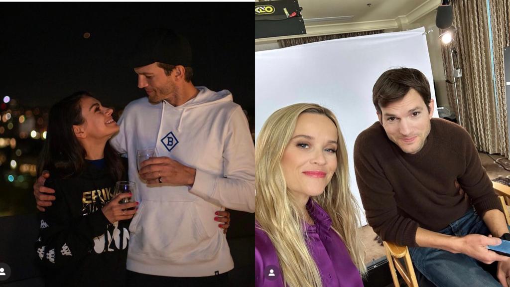 Mila Kunis dá ‘bronca’ em Ashton Kutcher por fotos ‘estranhas’ com Reese Witherspoon