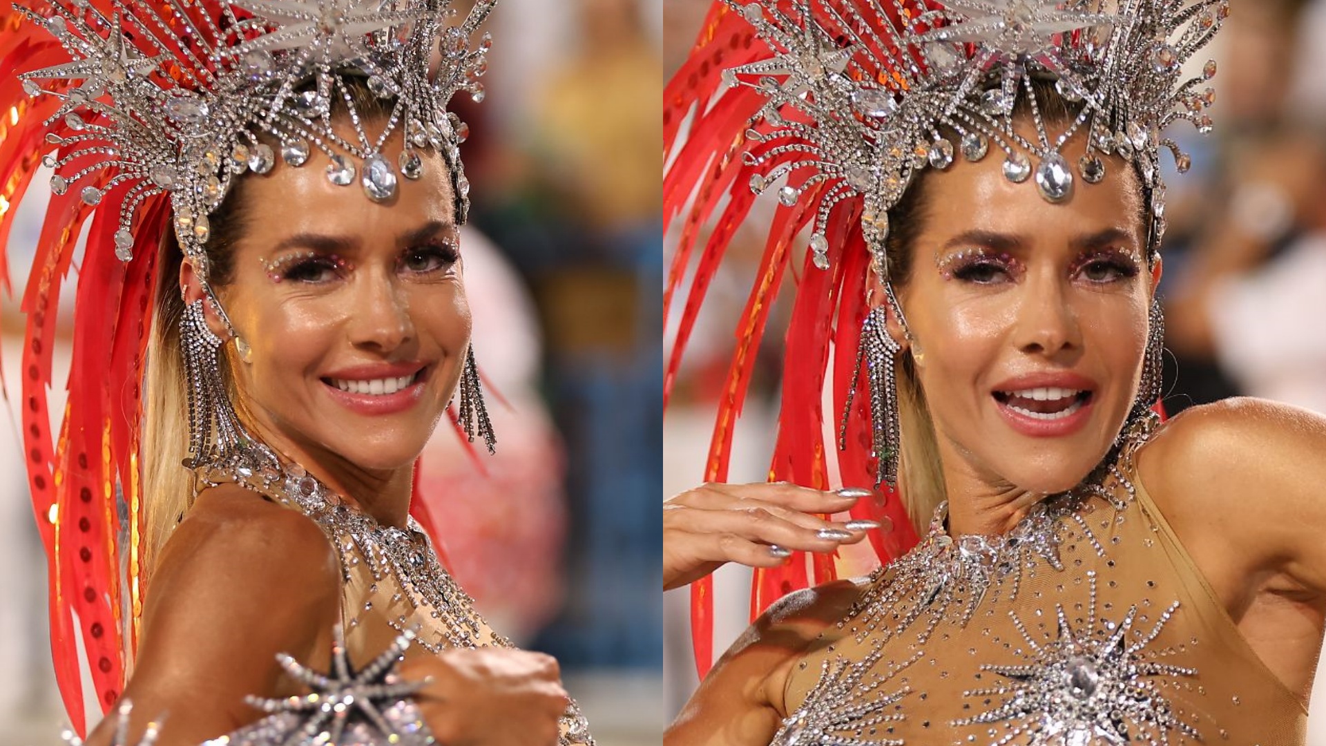 Com look cavado e transparente, Monique Alfradique esbanja beleza e sensualidade em desfile