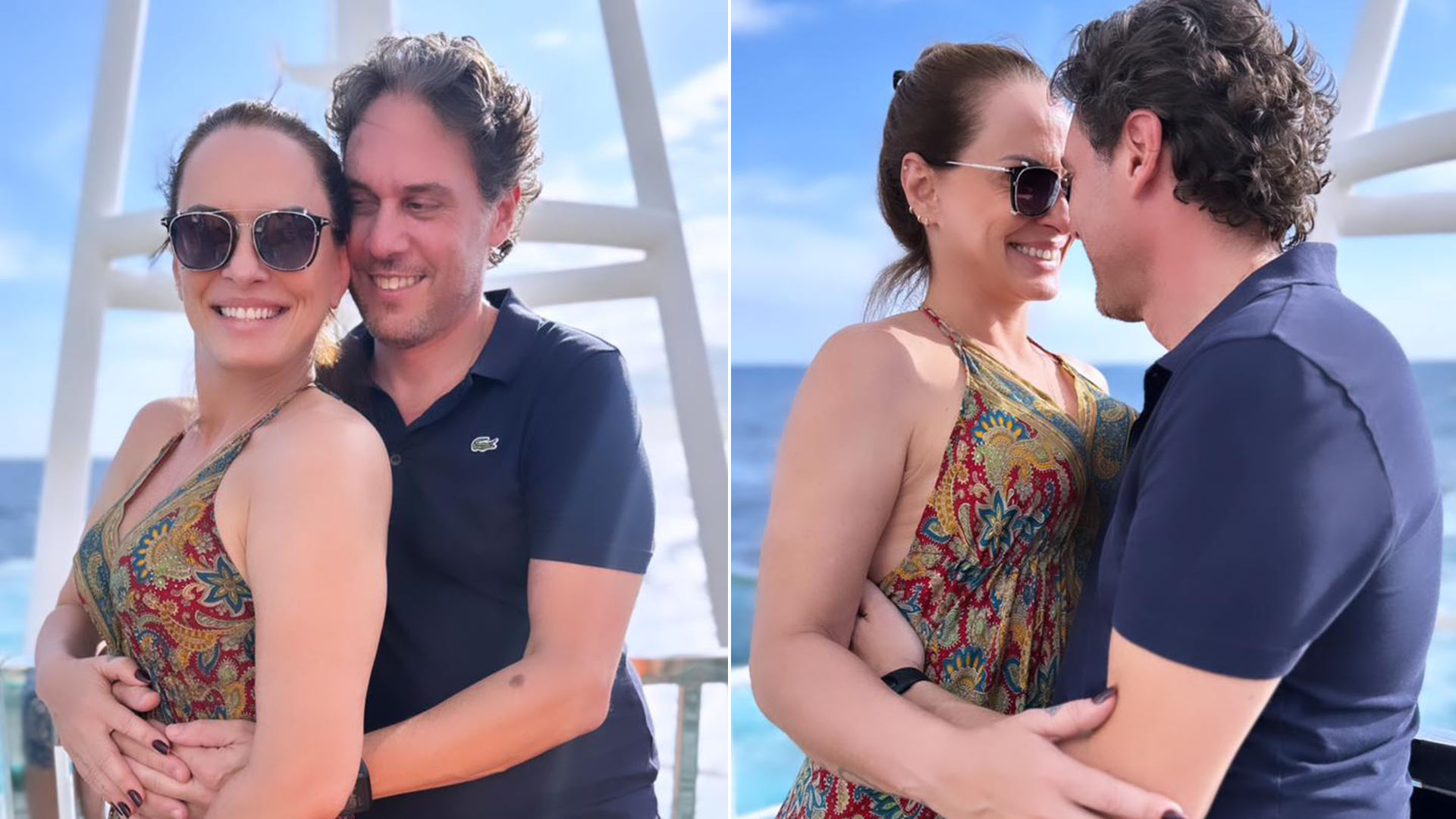 Núbia Oliiver aceita pedido de casamento durante cruzeiro e exibe o anel de noivado