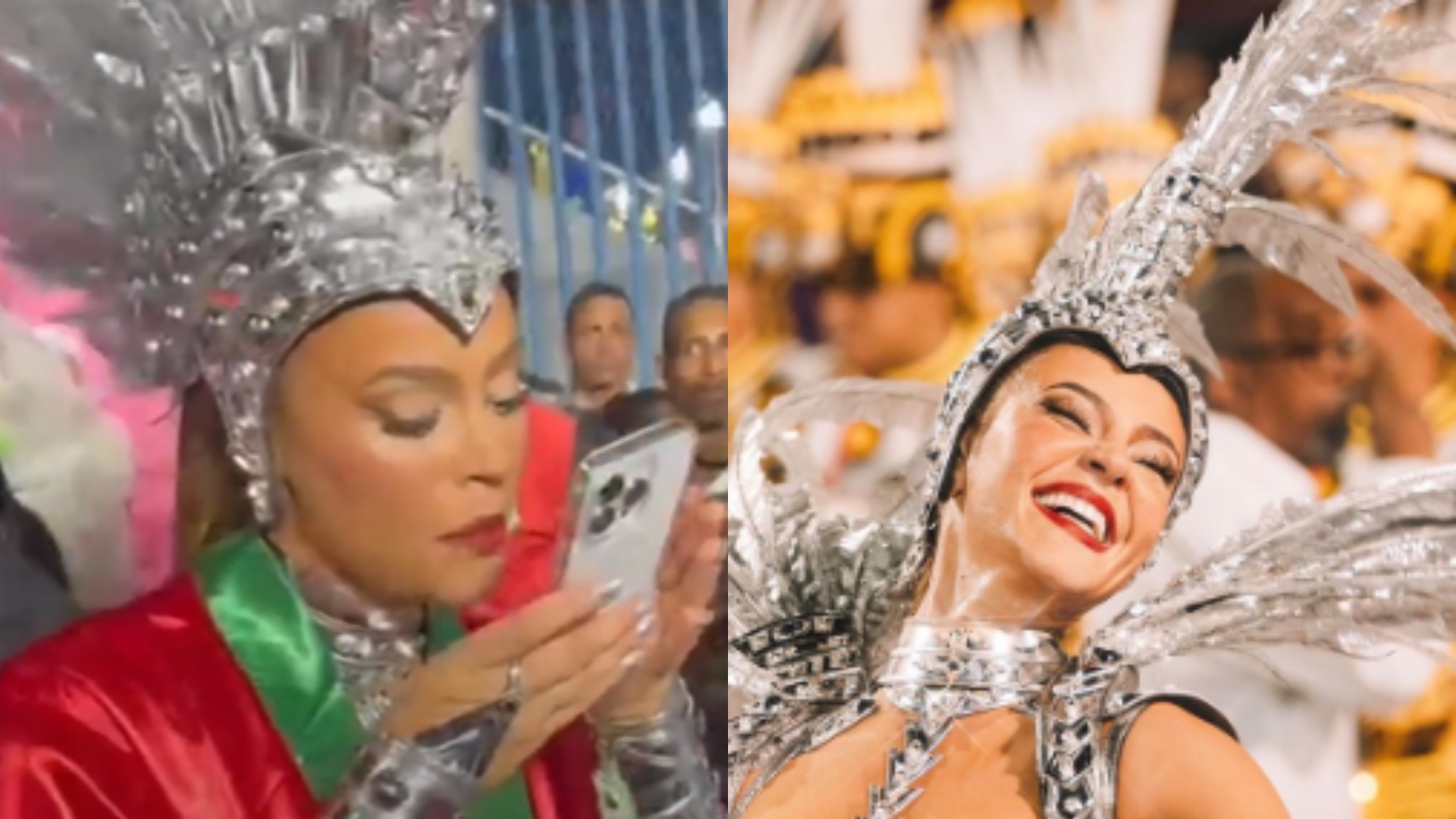 Paolla Oliveira briga com equipe por problema em sua fantasia do Carnaval na Sapucaí