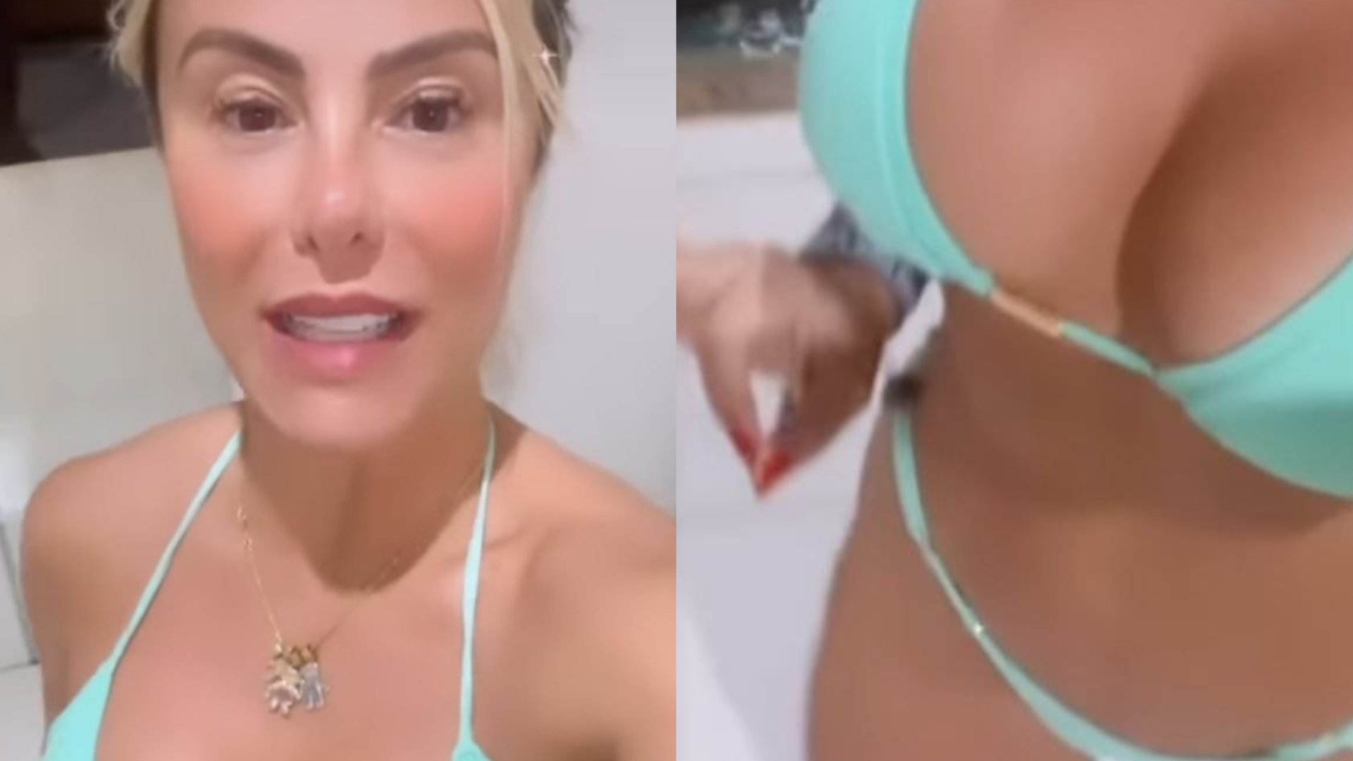 Poliana Rocha se grava de biquíni e exibe corpaço absurdo: ”Função vó”