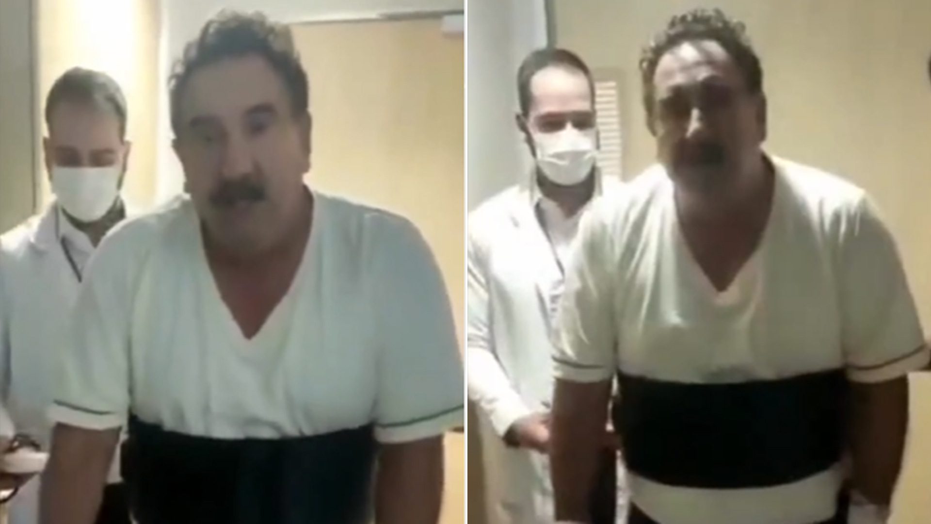 Ratinho exibe vídeo no hospital: ‘Andando pela primeira vez’