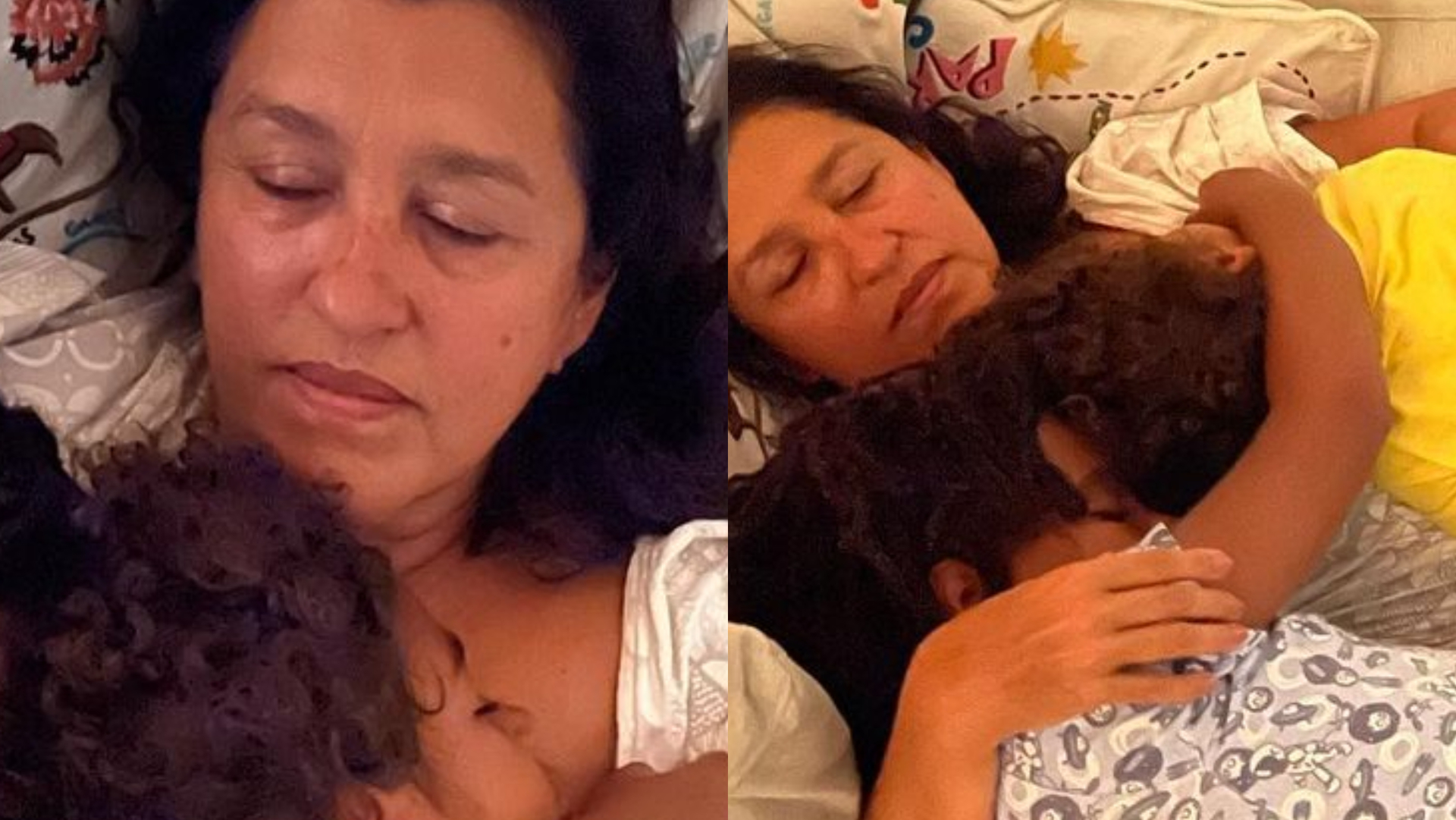 Regina Casé baba ao mostrar momento fofo com o caçula e o neto: ”Maior amor que pode existir”
