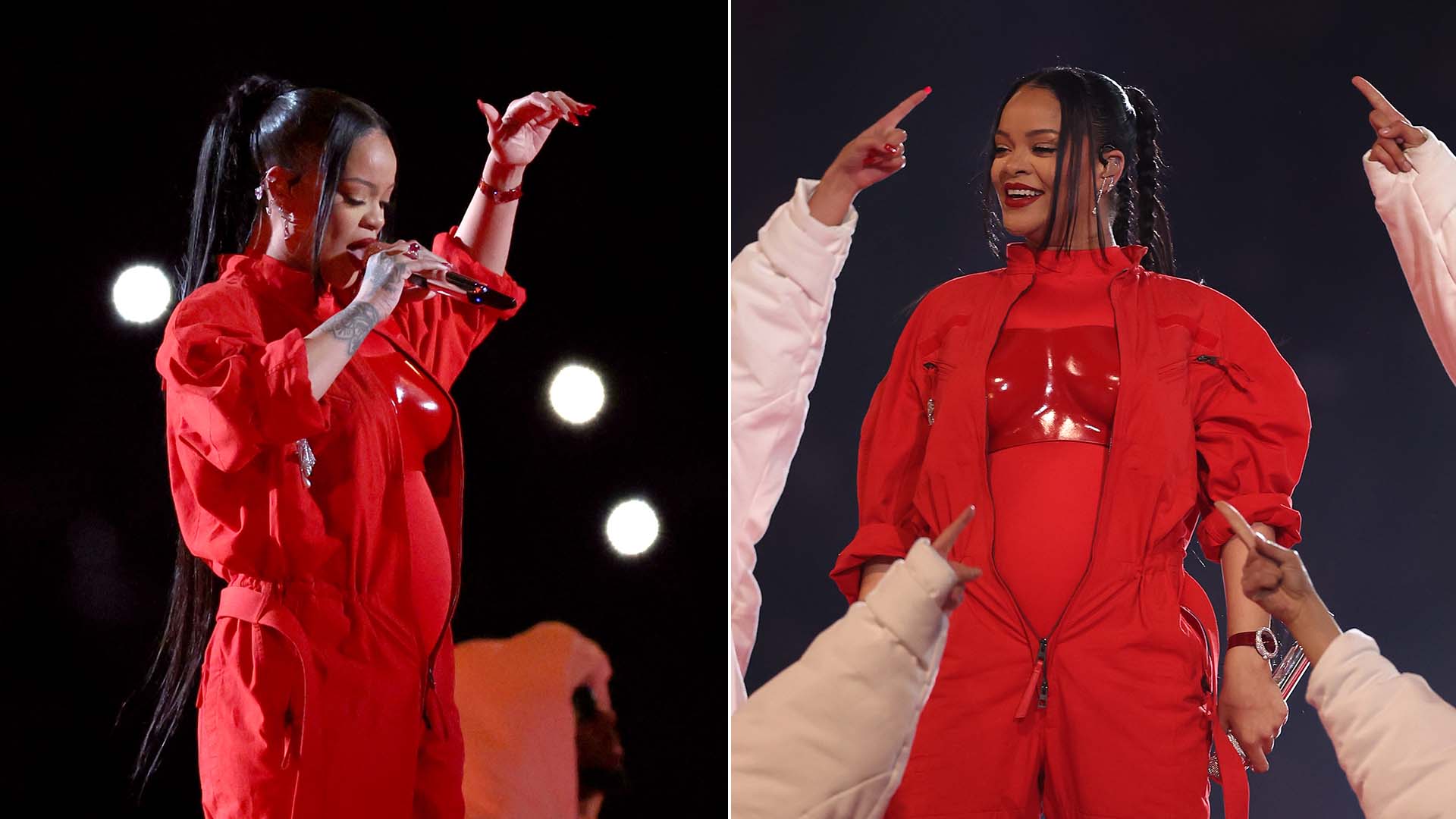 Rihanna revela que está grávida pela segunda vez e mostra a barriga no Super Bowl