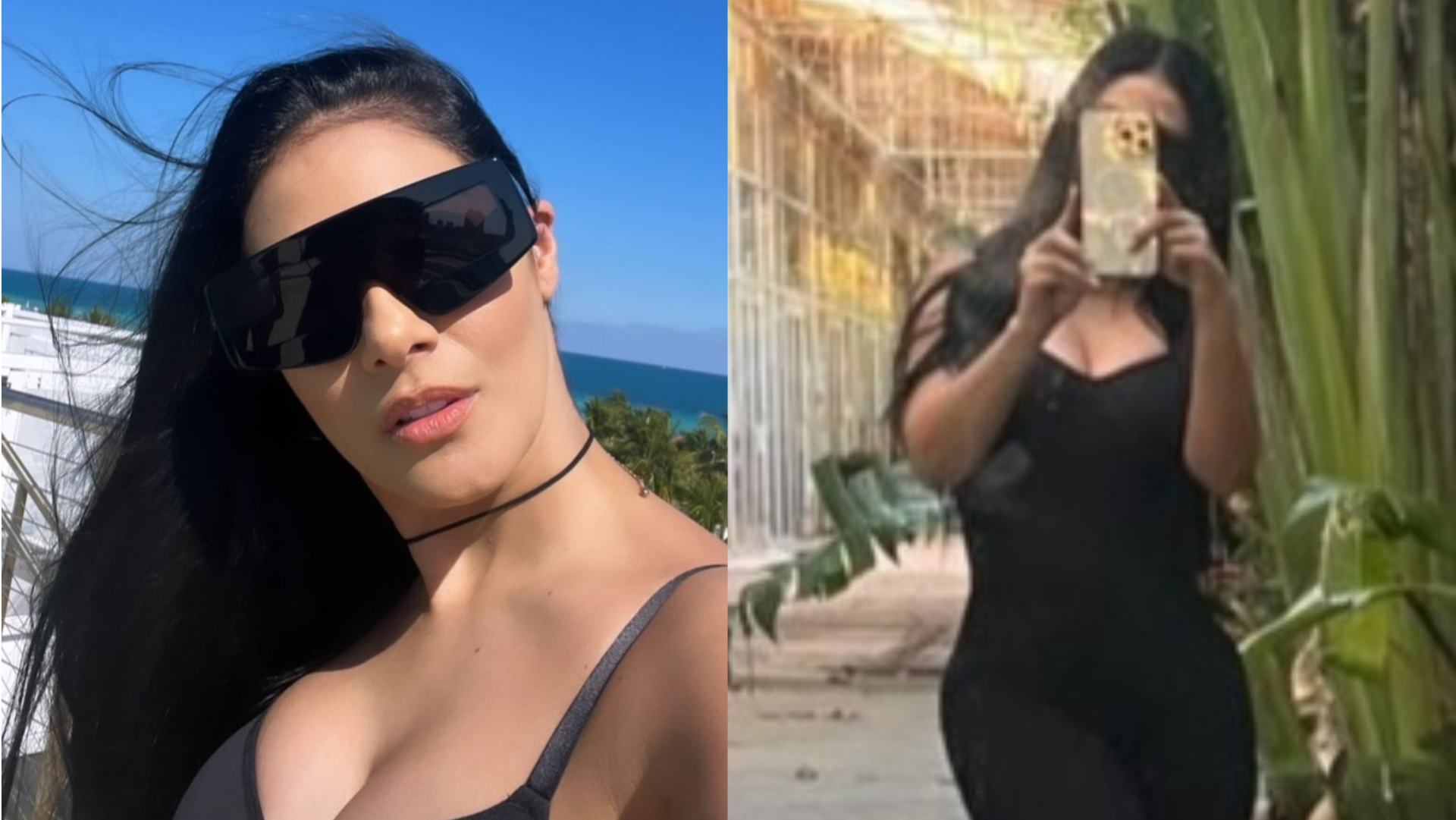 De macacão preto justíssimo, Simaria deixa decote saltando em evidência