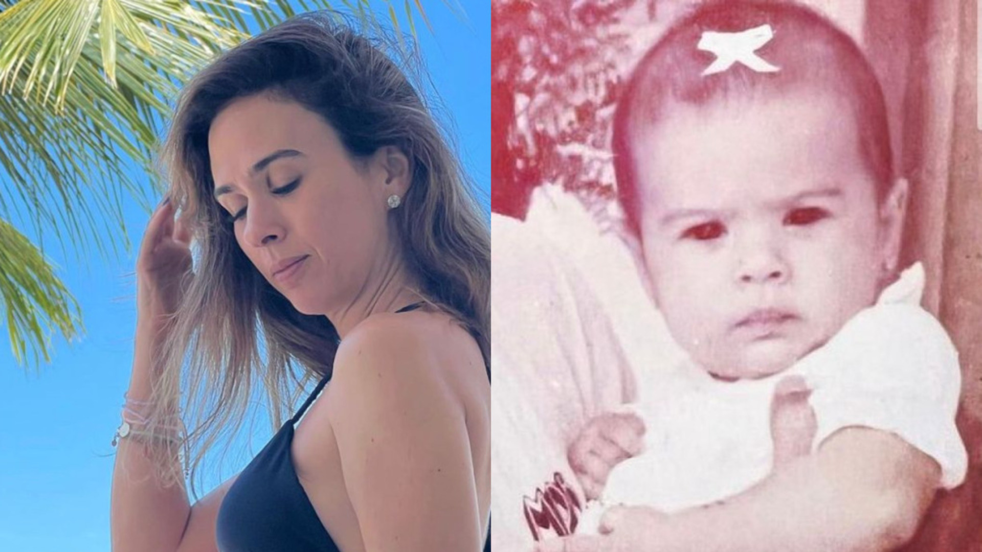 Tata Werneck resgata foto de infância com o pai e brinca: “Te julgando”