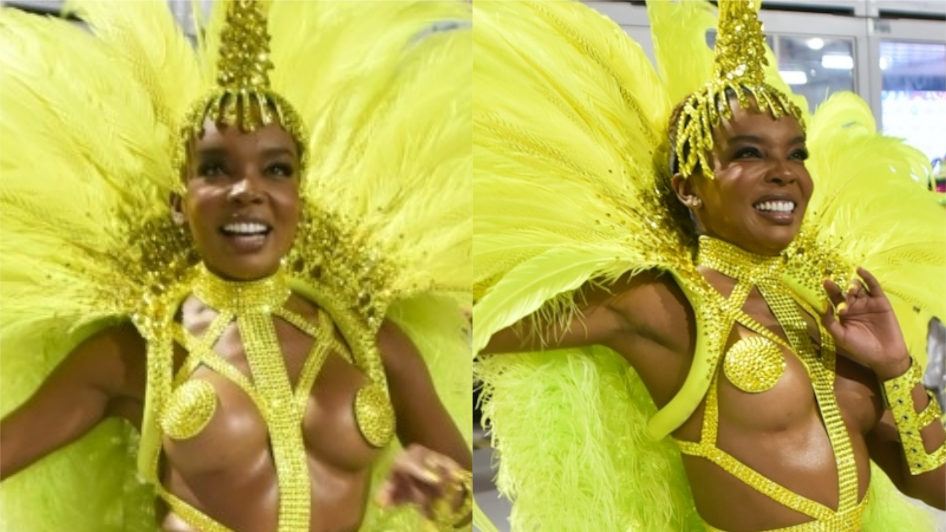 Thelma Assis usa look arrasador para desfile no RJ: “Alegria”