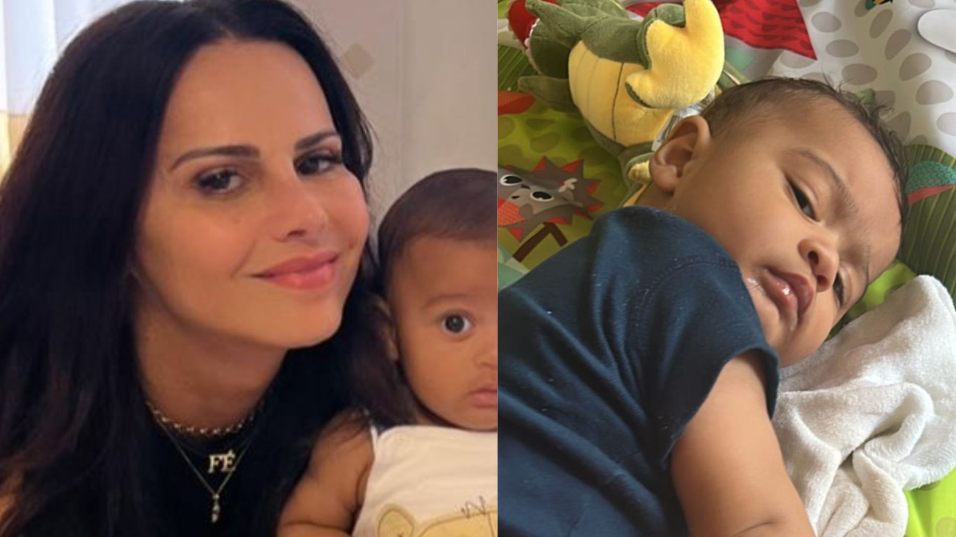 Aos 5 meses, filho de Viviane Araújo encanta web ao surgir fazendo caras e bocas: “Cópia do pai!”