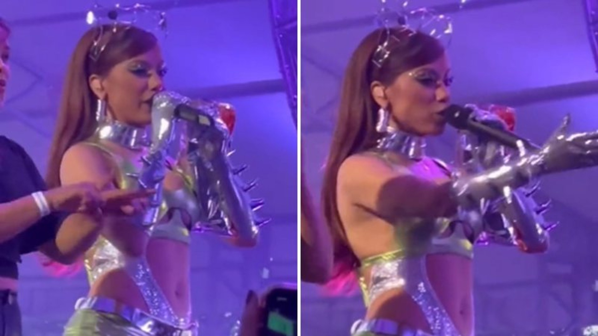 Anitta dá bronca em fã e promete beija-lo depois do show