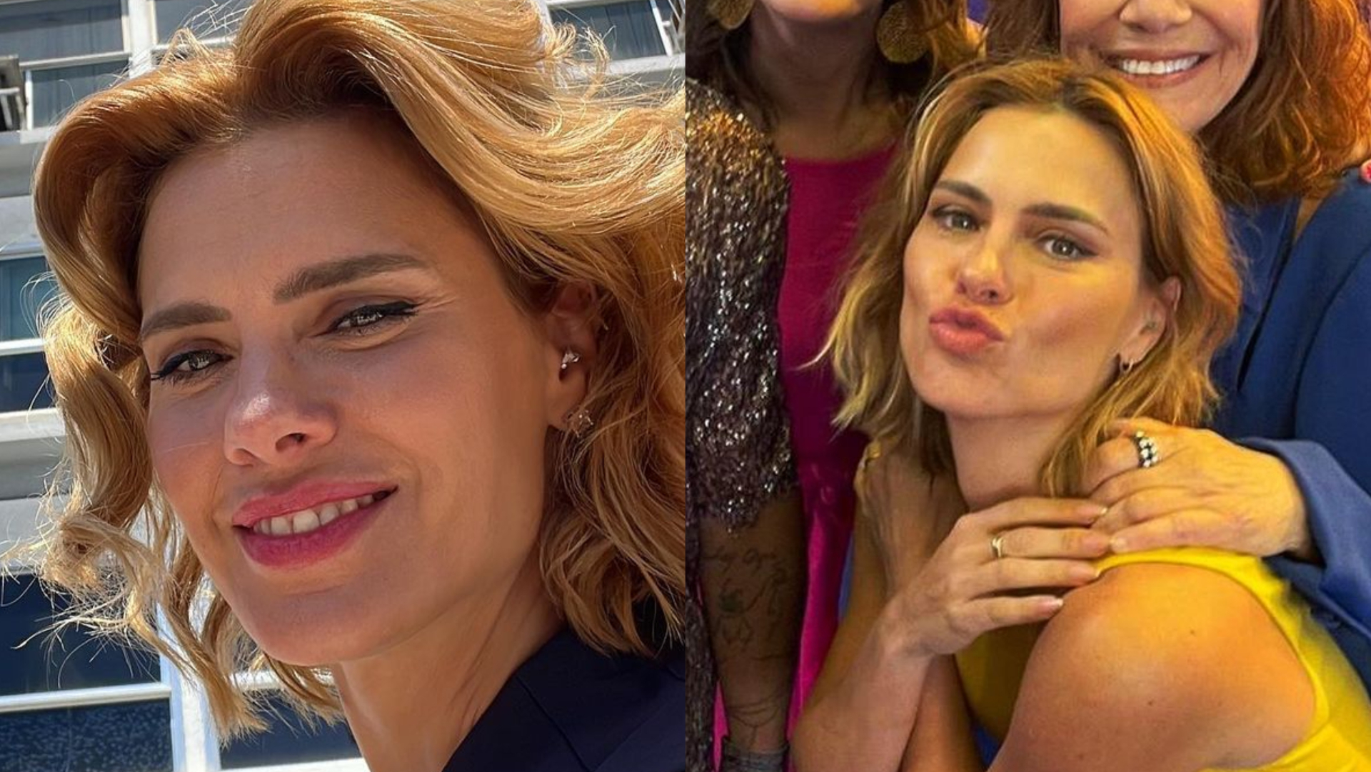 Carolina Dieckmann celebra estreia de ‘Vai na Fé’ ao lado de elenco e web brinca: ”Maria do Carmo sabe?”
